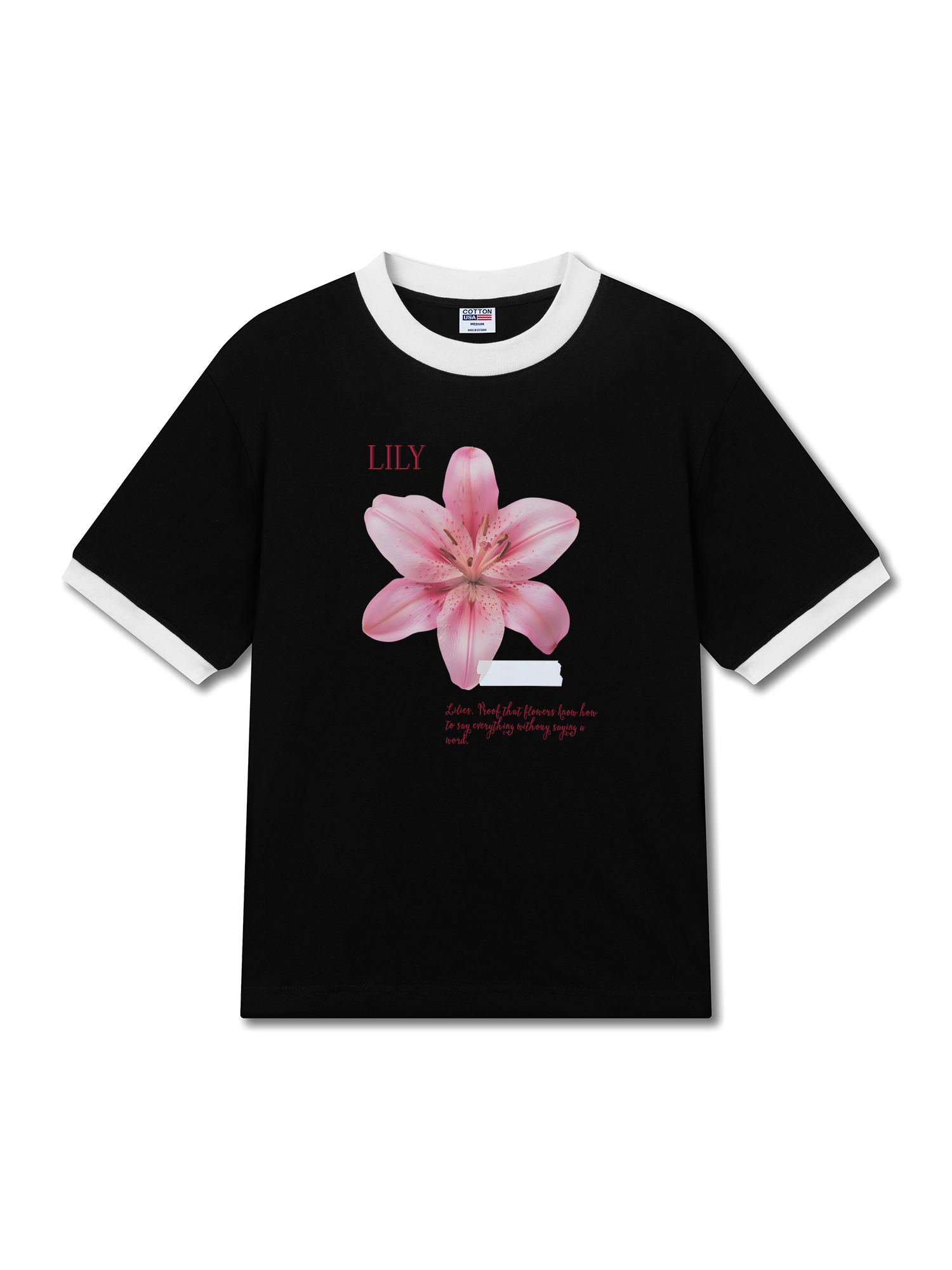 Áo Thun Ringer Relaxed Fit Floral Lily_s language