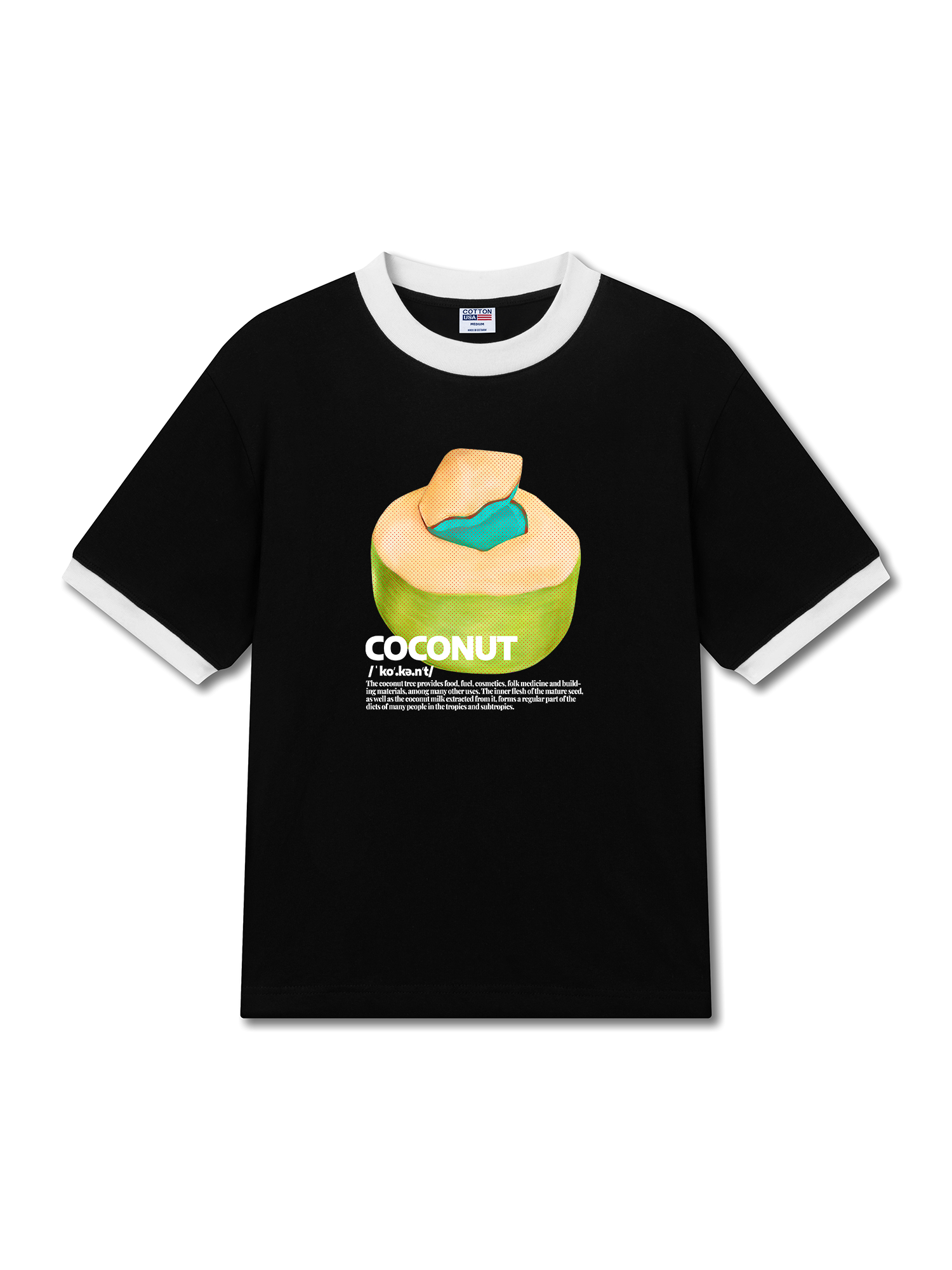 Áo Thun Ringer Relaxed Fit Tropical Coconut Retro