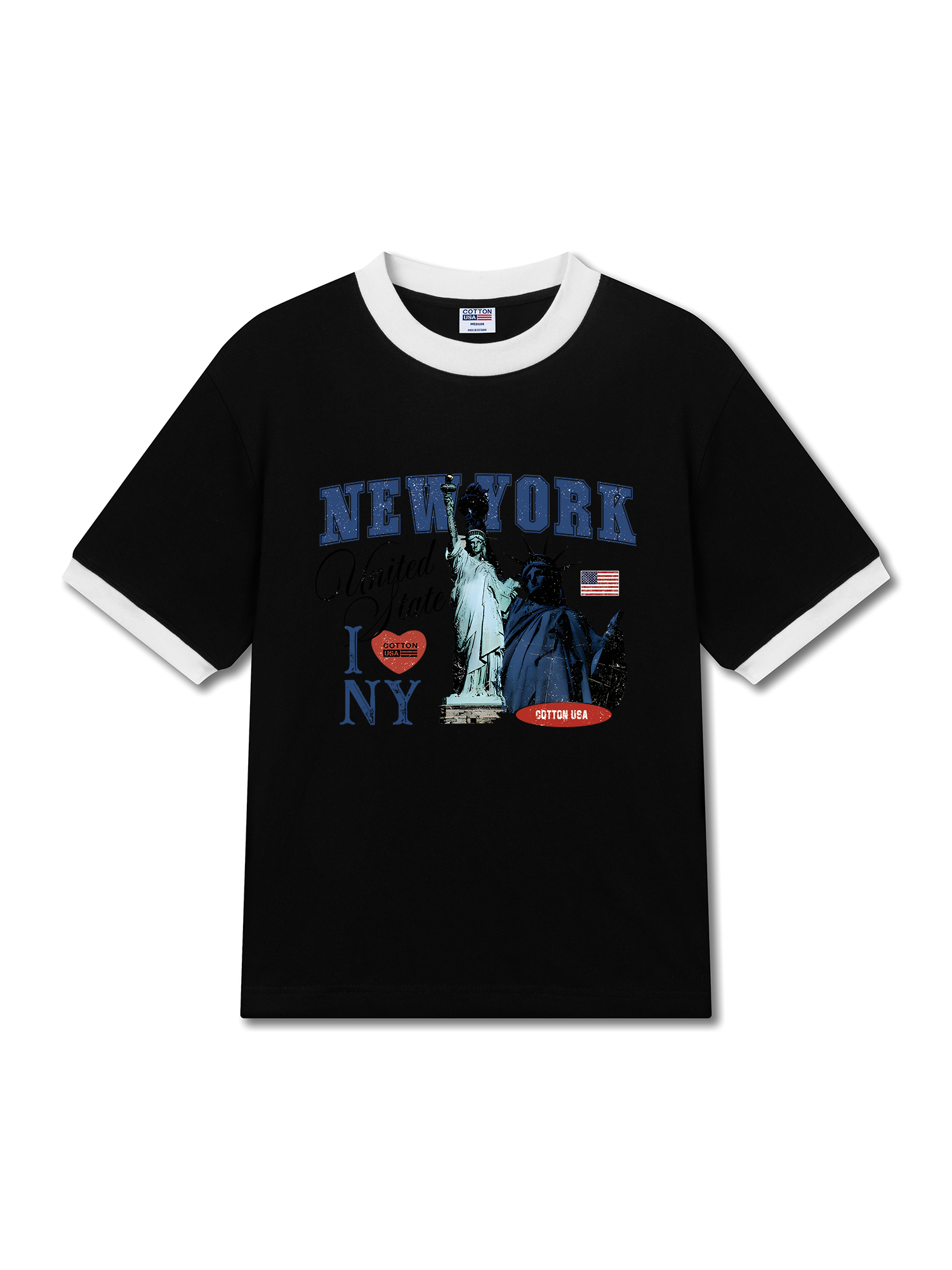 Áo Thun Ringer Relaxed Fit USA I LOve NY