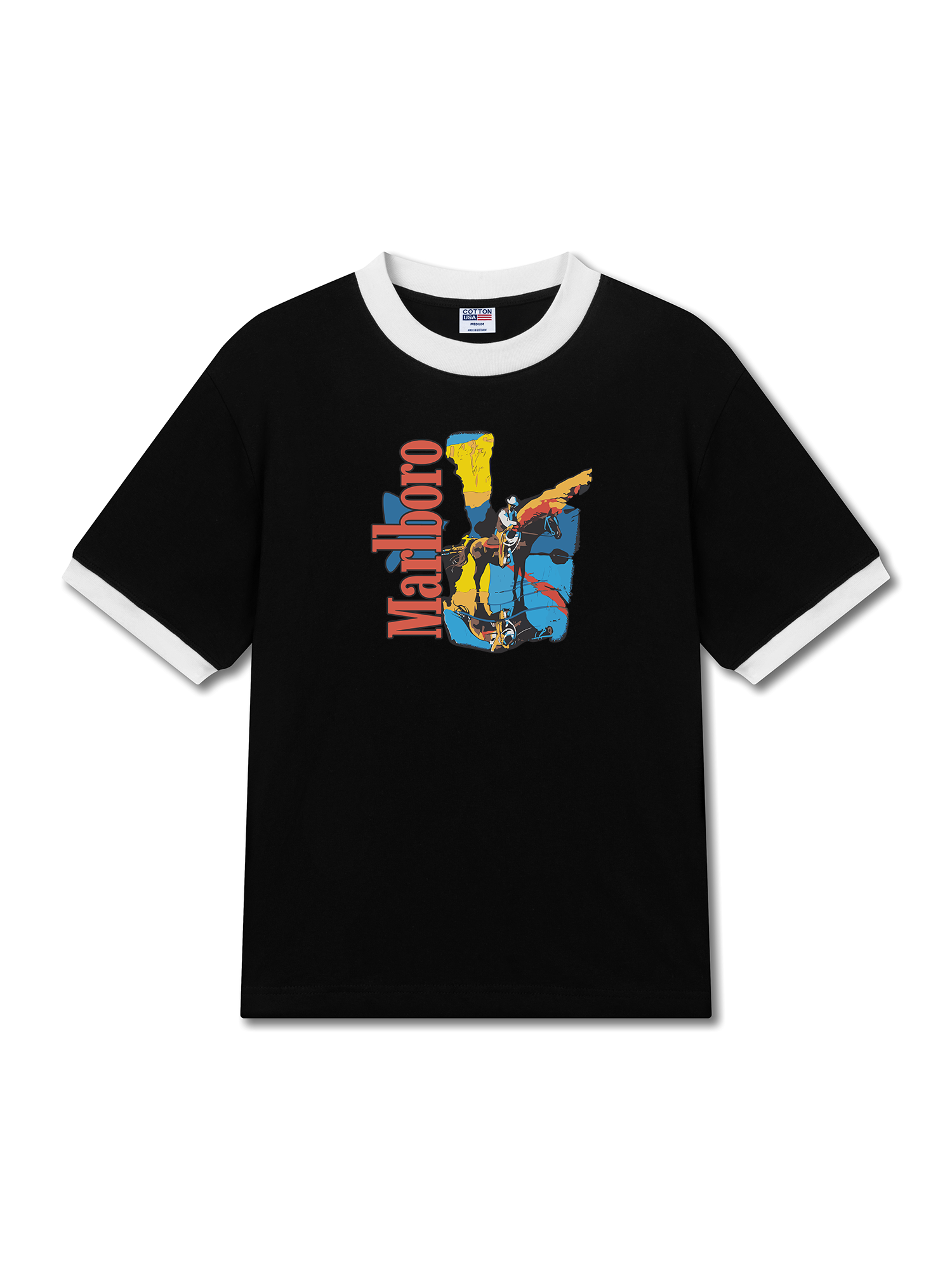 Áo Thun Ringer Relaxed Fit Marlboro Leadlight CowBoy