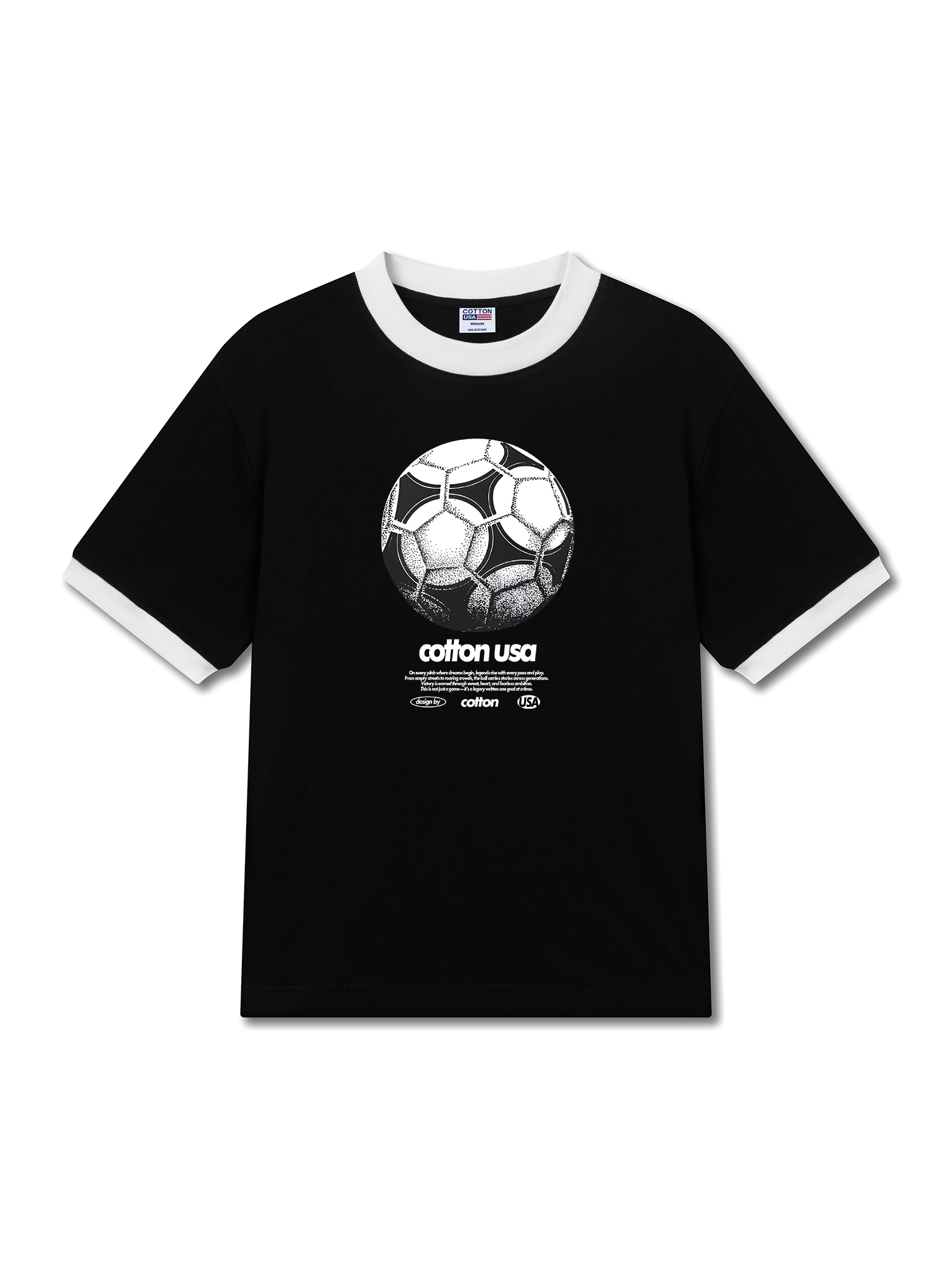 Áo Thun Ringer Relaxed Fit Soccer Vintage Ball