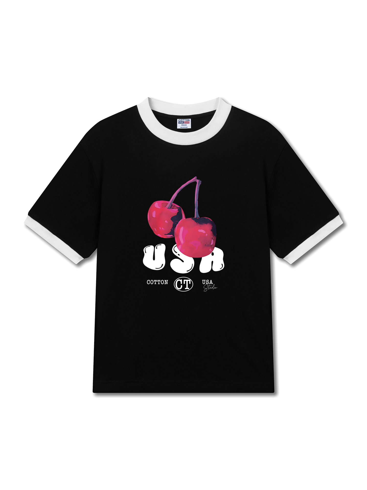 Áo Thun Ringer Relaxed Fit Tropical Purple Cherry