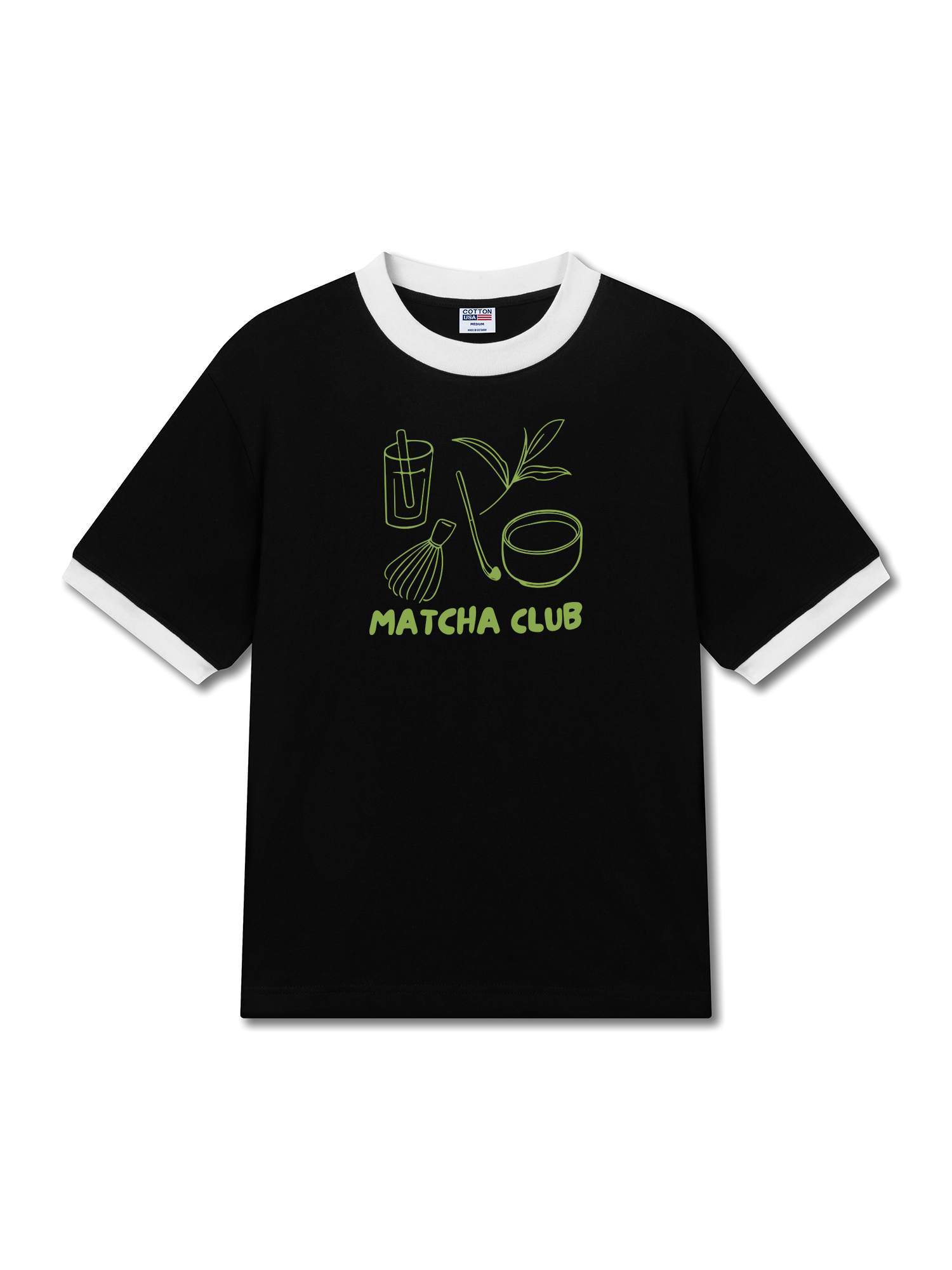 Áo Thun Ringer Relaxed Fit Matcha Club