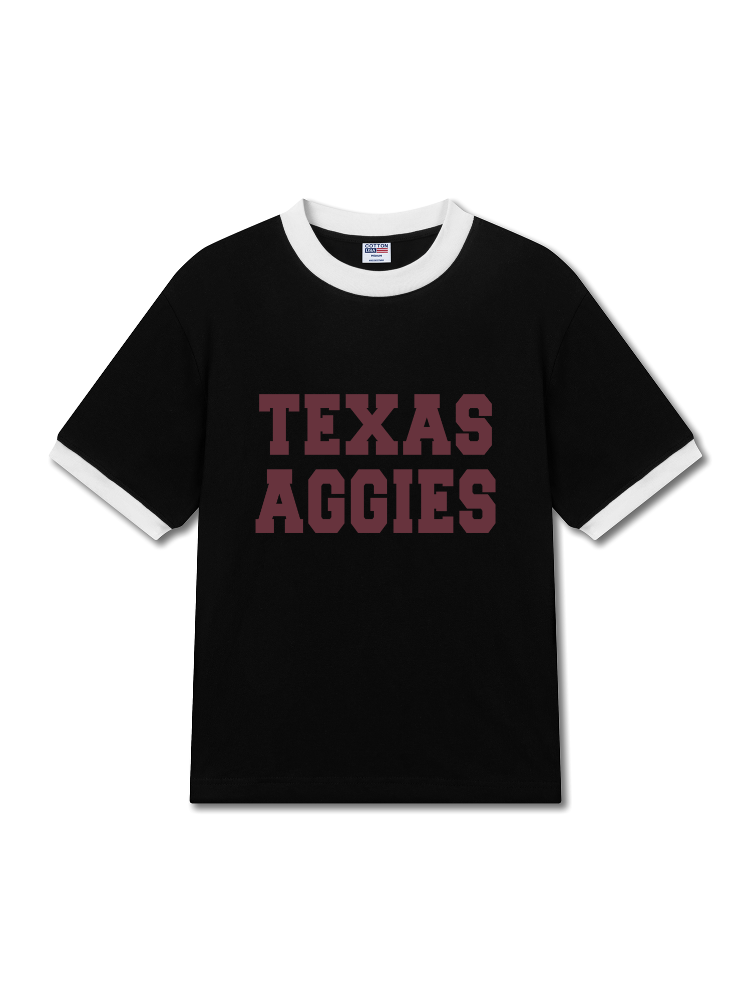 Áo Thun Ringer Relaxed Fit USA Texas Aggies