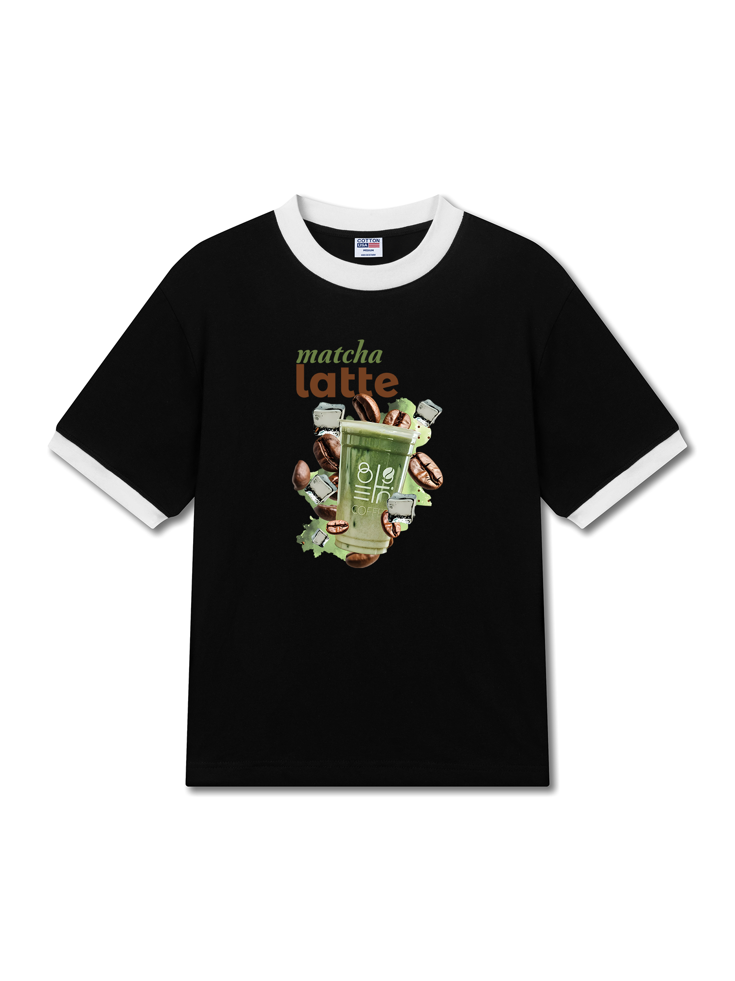 Áo Thun Ringer Relaxed Fit Matcha Latte