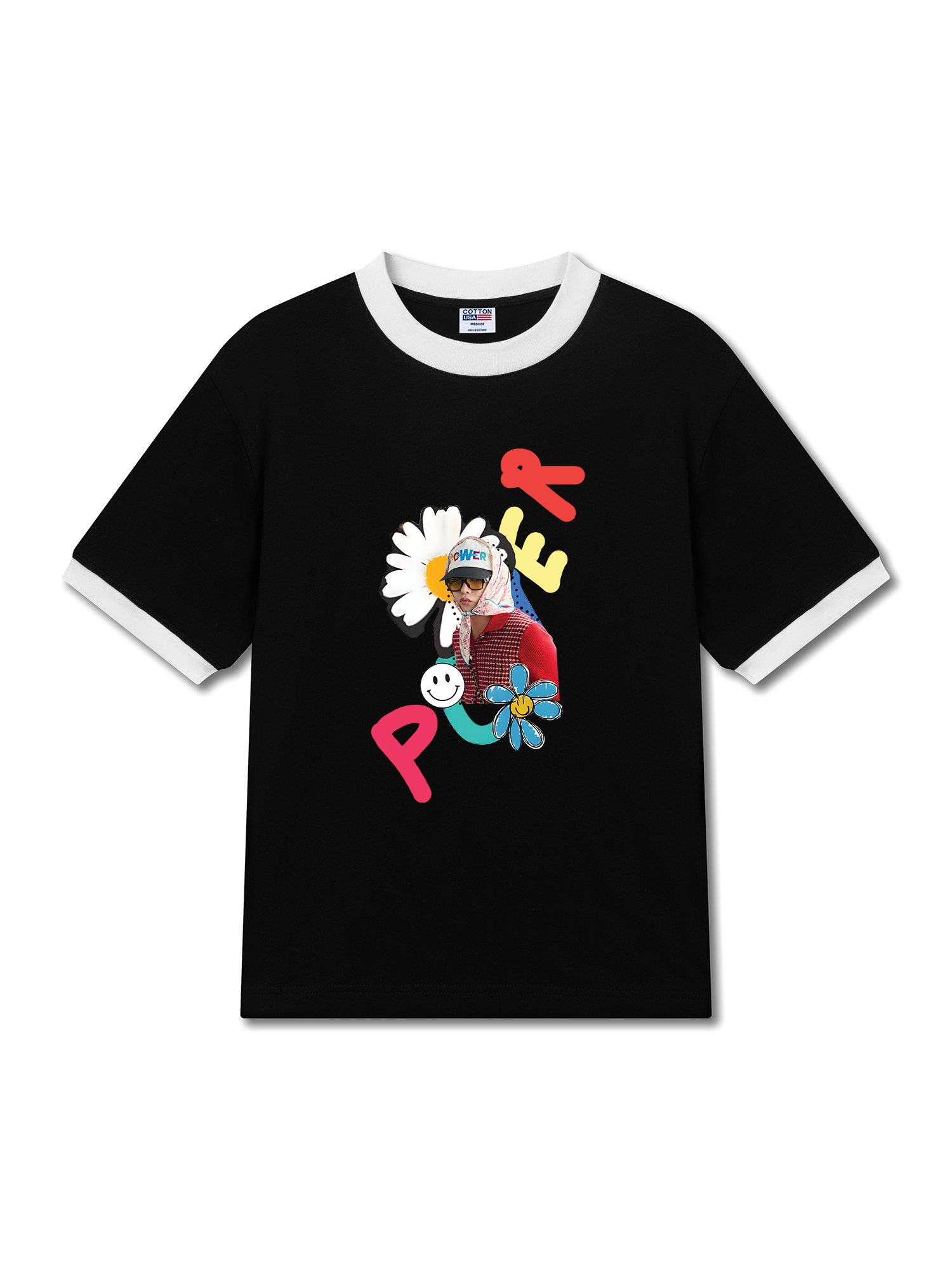 Áo Thun Ringer Relaxed Fit Floral Power Daisy Flower X GD