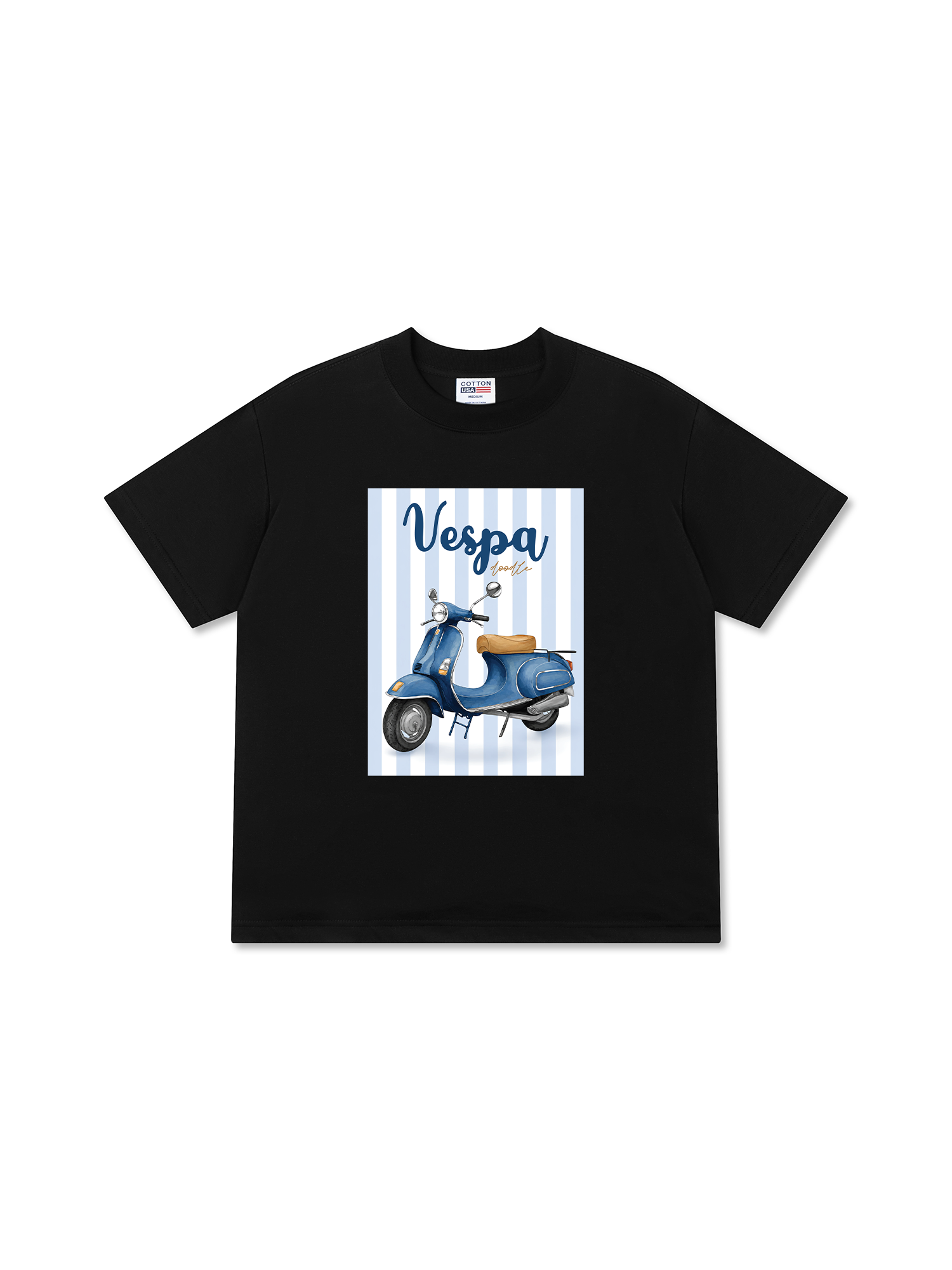 Áo Thun Relaxed Fit Motobike Vespa Doodle