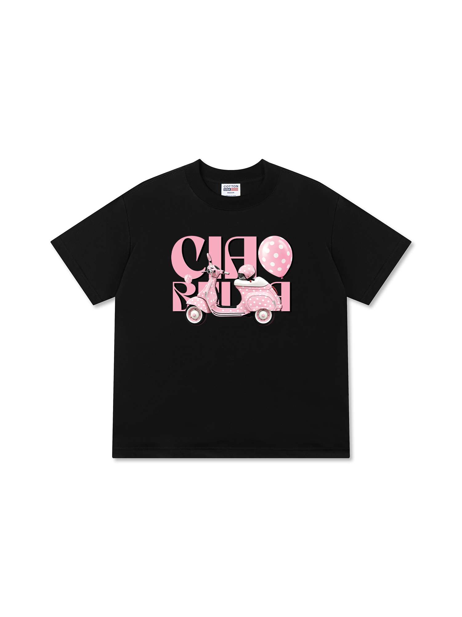 Áo Thun Relaxed Fit Motobike Pink Ciao Bella