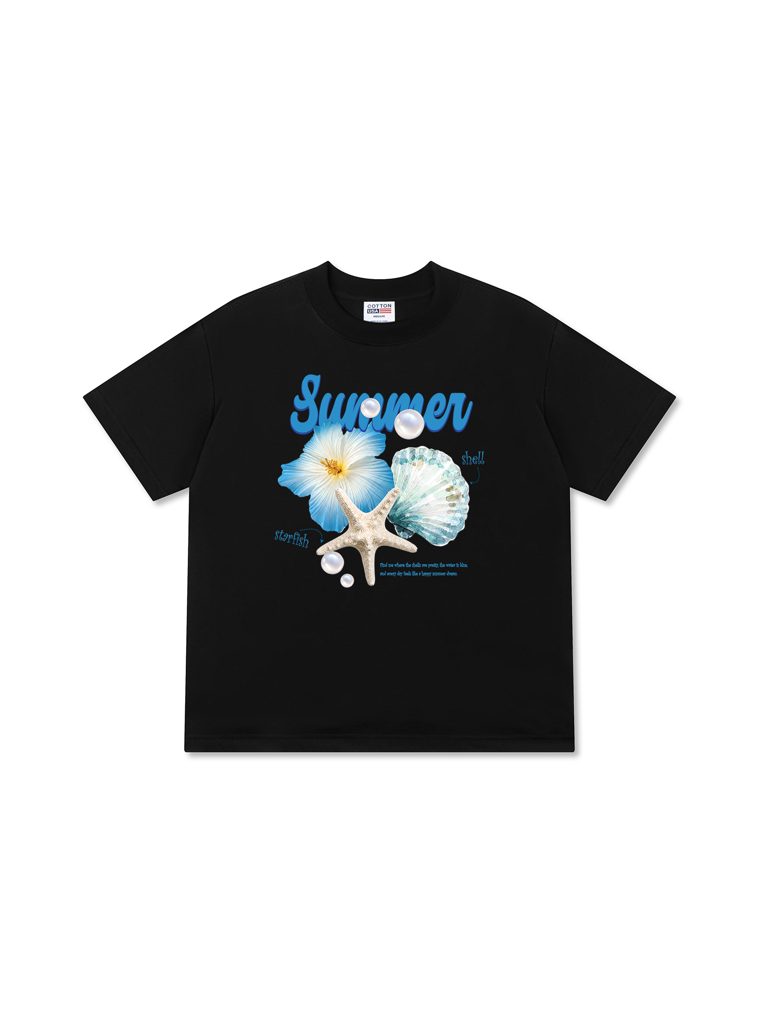 Áo Thun Relaxed Fit Tshirt Tropical Summer, Shell, Starfish
