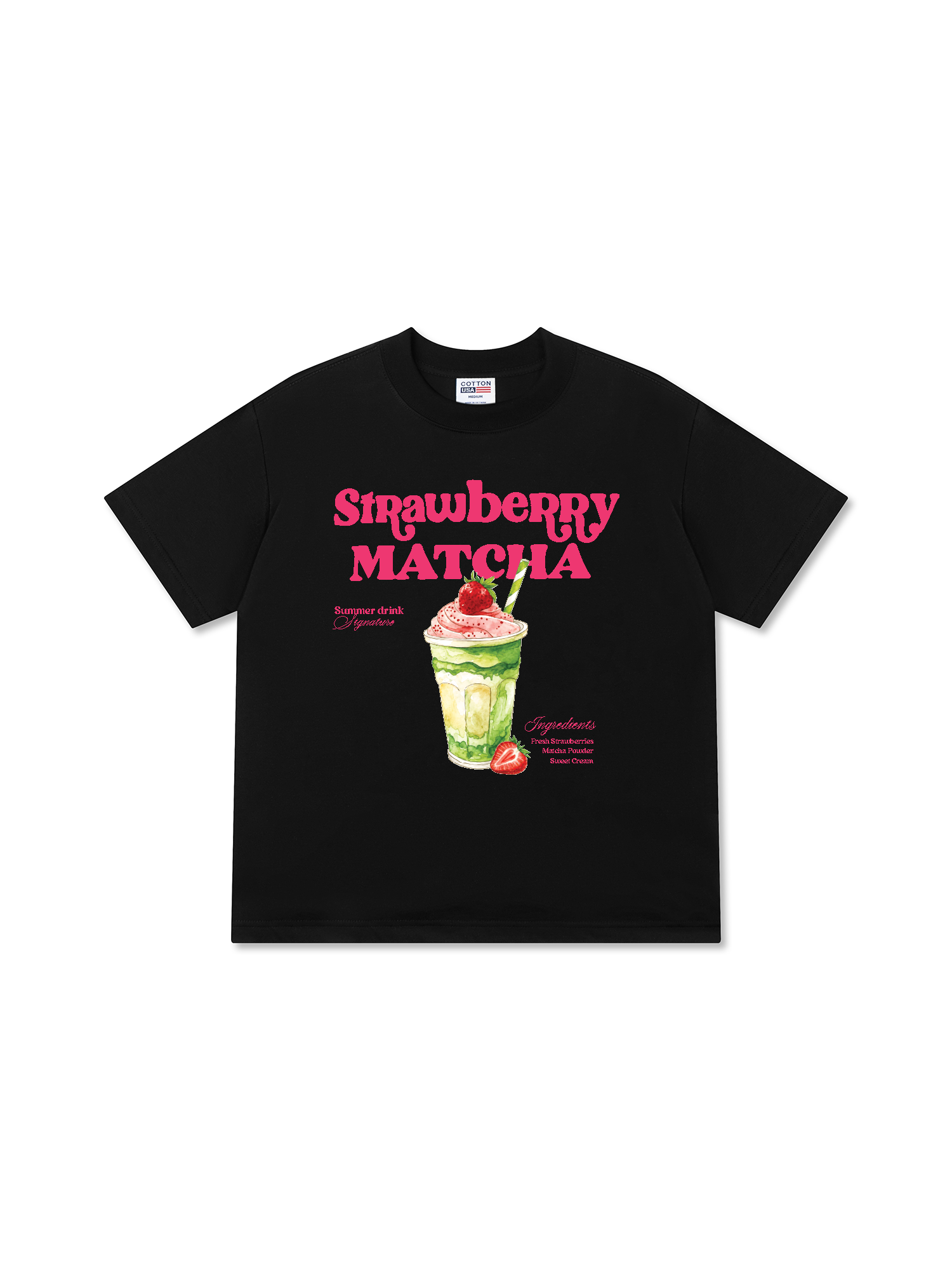 Áo Thun Relaxed Fit Daily Cup Strawberry Matcha