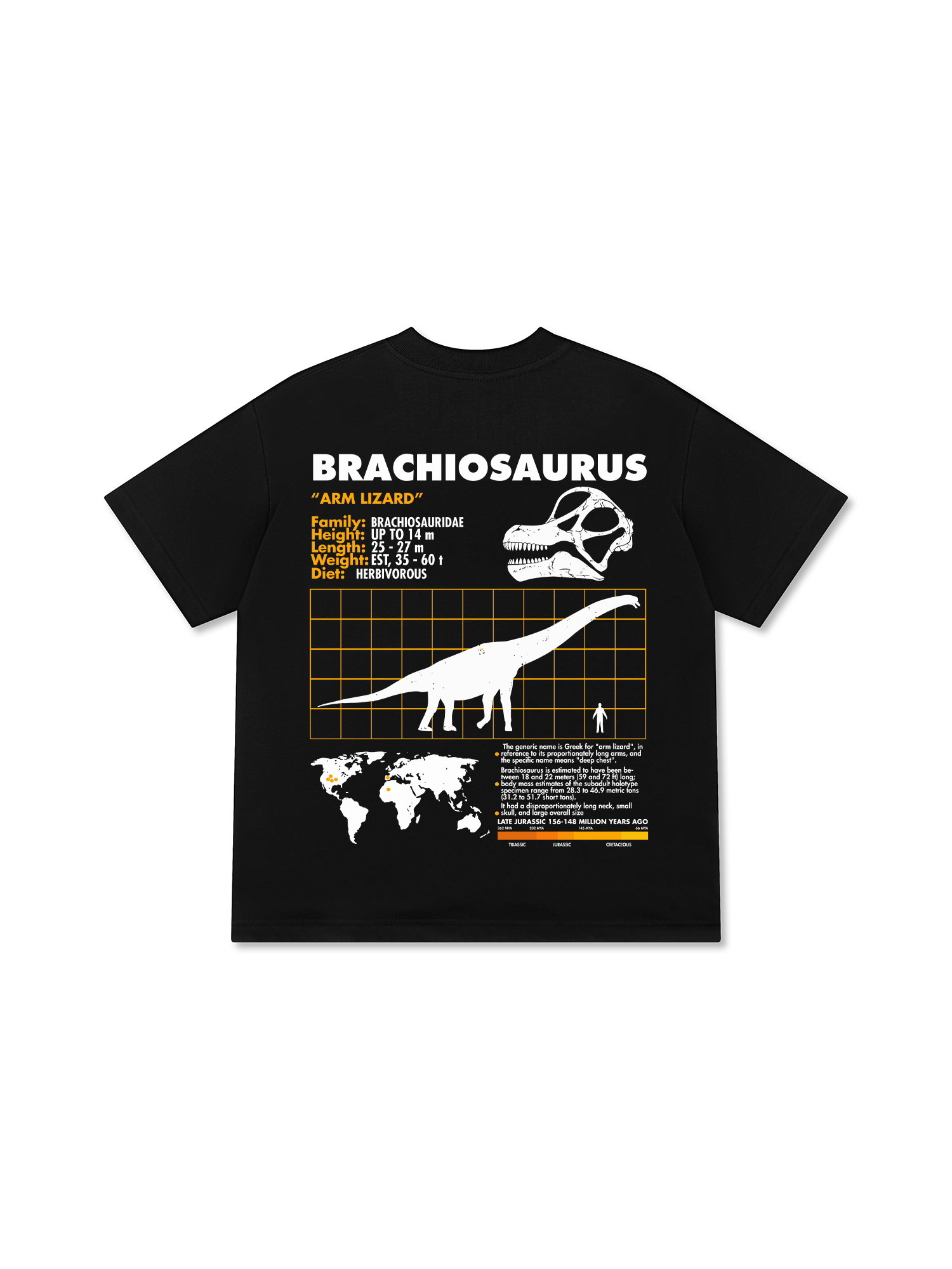 Áo Thun Relaxed Fit Wild Life Analysis Table Brachiosaurus
