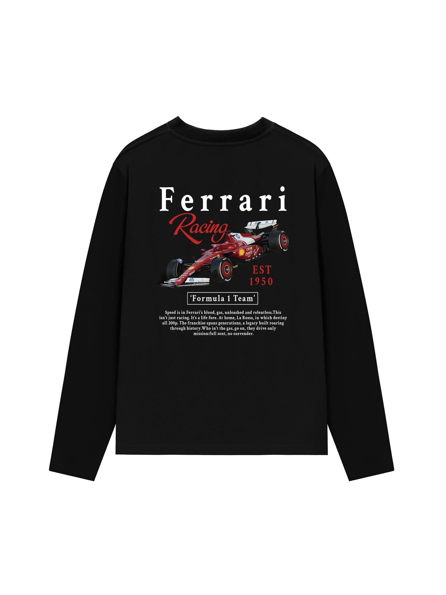 Áo Thun Dài Tay Ferrari Racing EST 1950