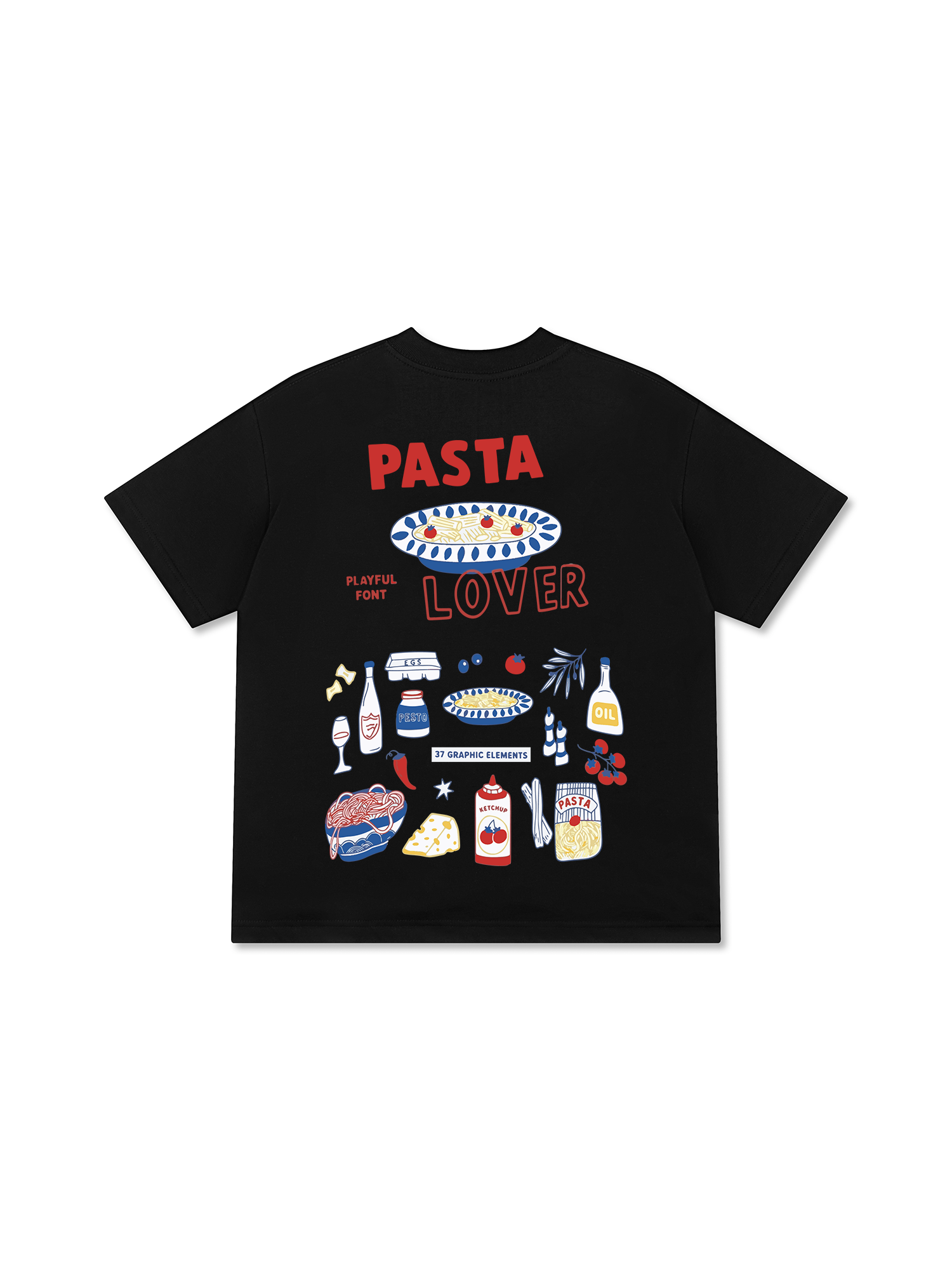 Áo Thun Relaxed Fit Yummy Mood Pasta Lover