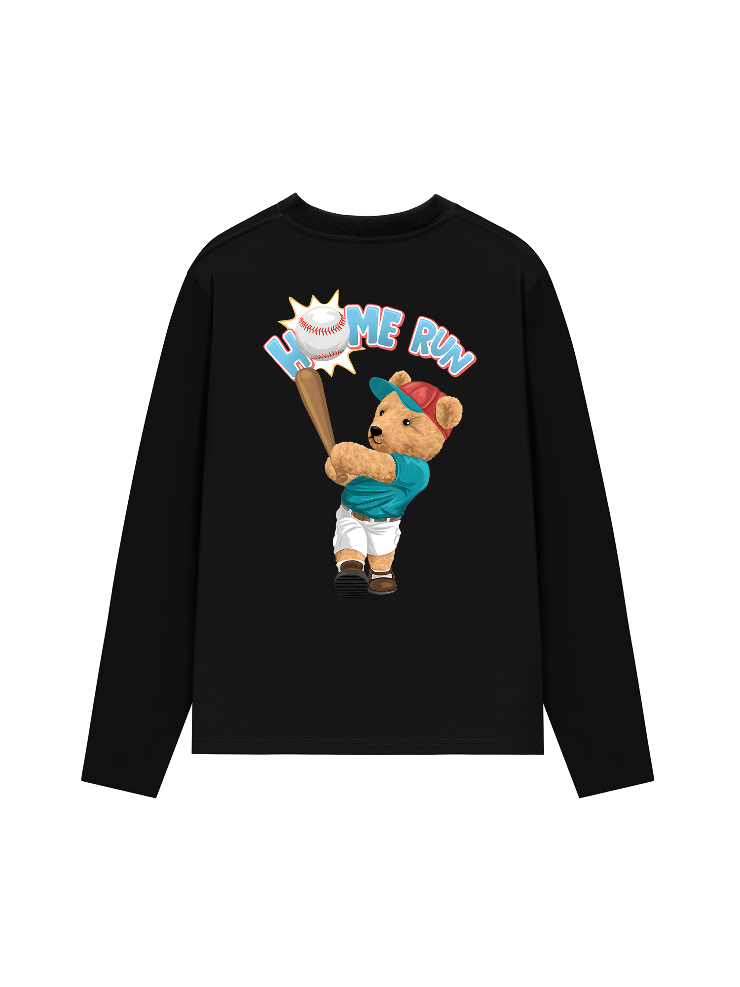 Áo Thun Dài Tay Baseball Home Run Teddy Bear