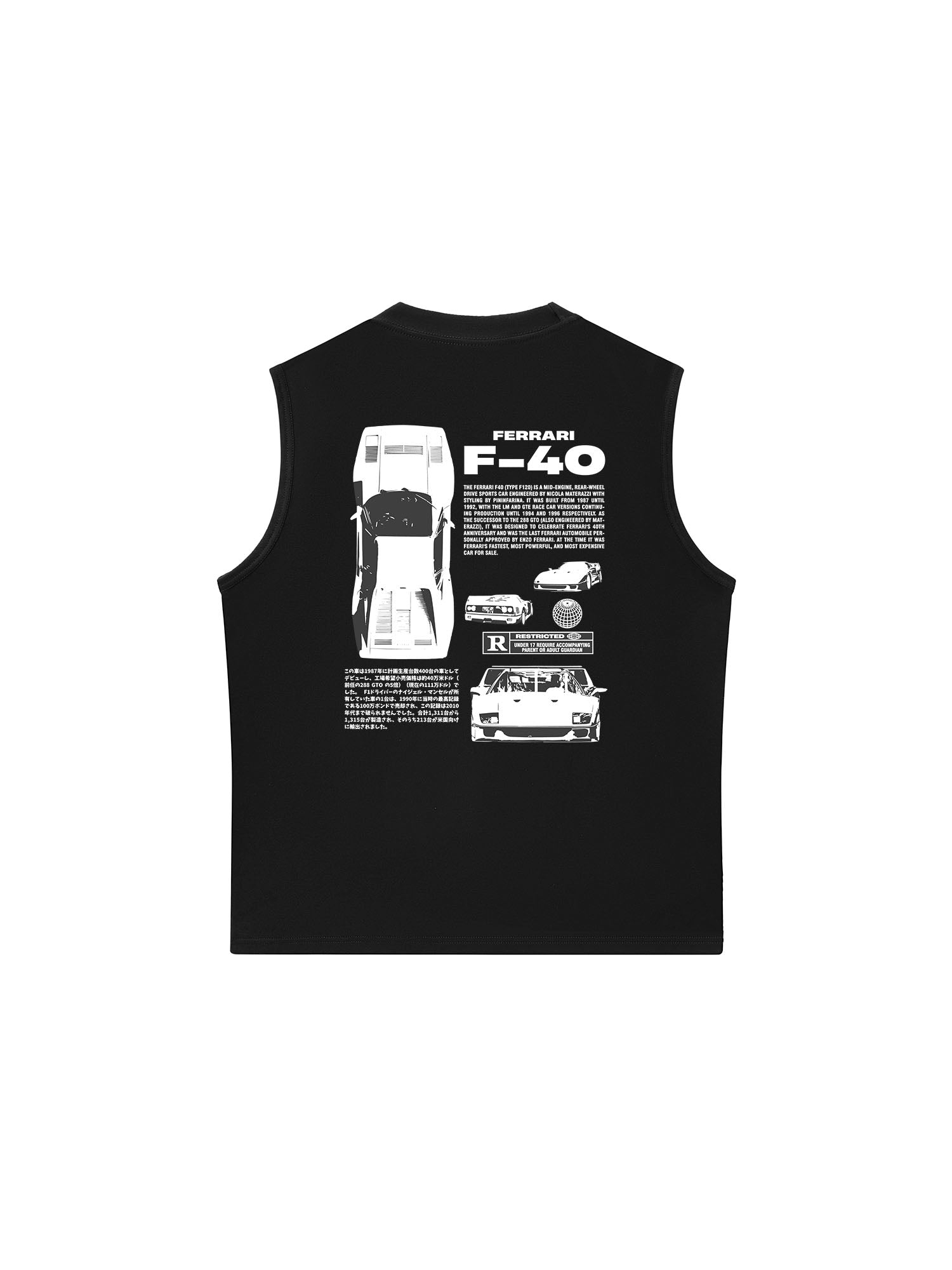 Áo Ba Lỗ Relaxed Fit Ferrari F-40 Classic
