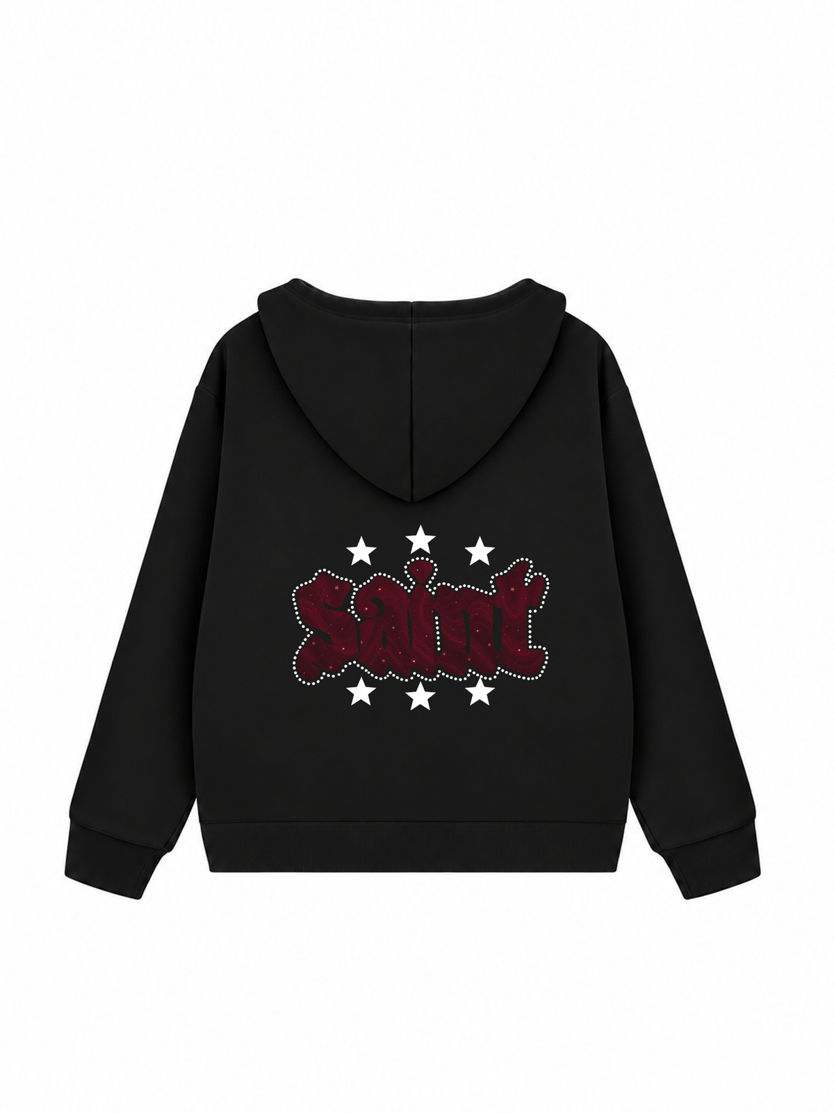 Áo Hoodie Zip Nỉ Hai Da Burgundy Saint Star