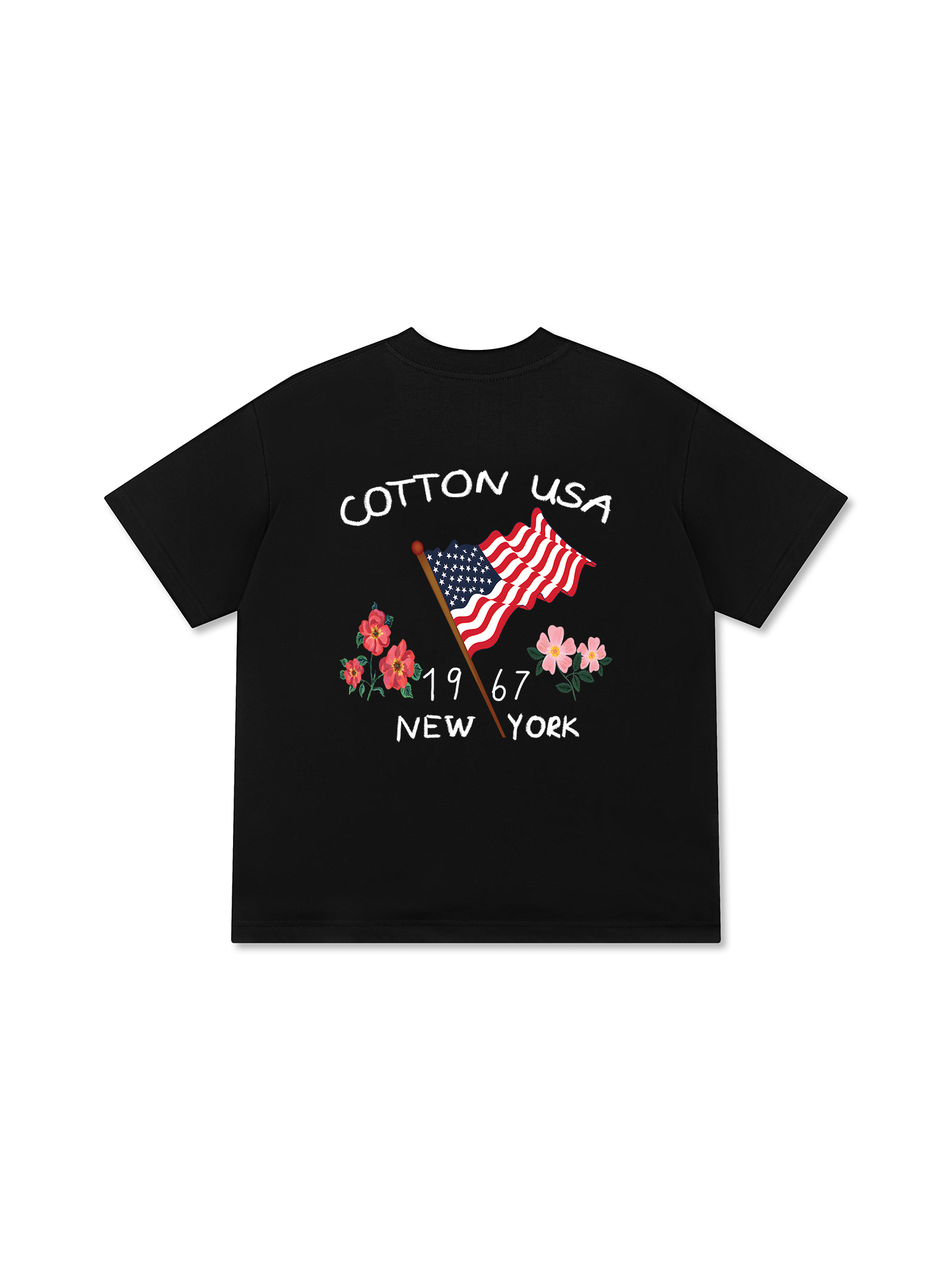 Áo Thun Relaxed Fit USA Floral Cotton USA