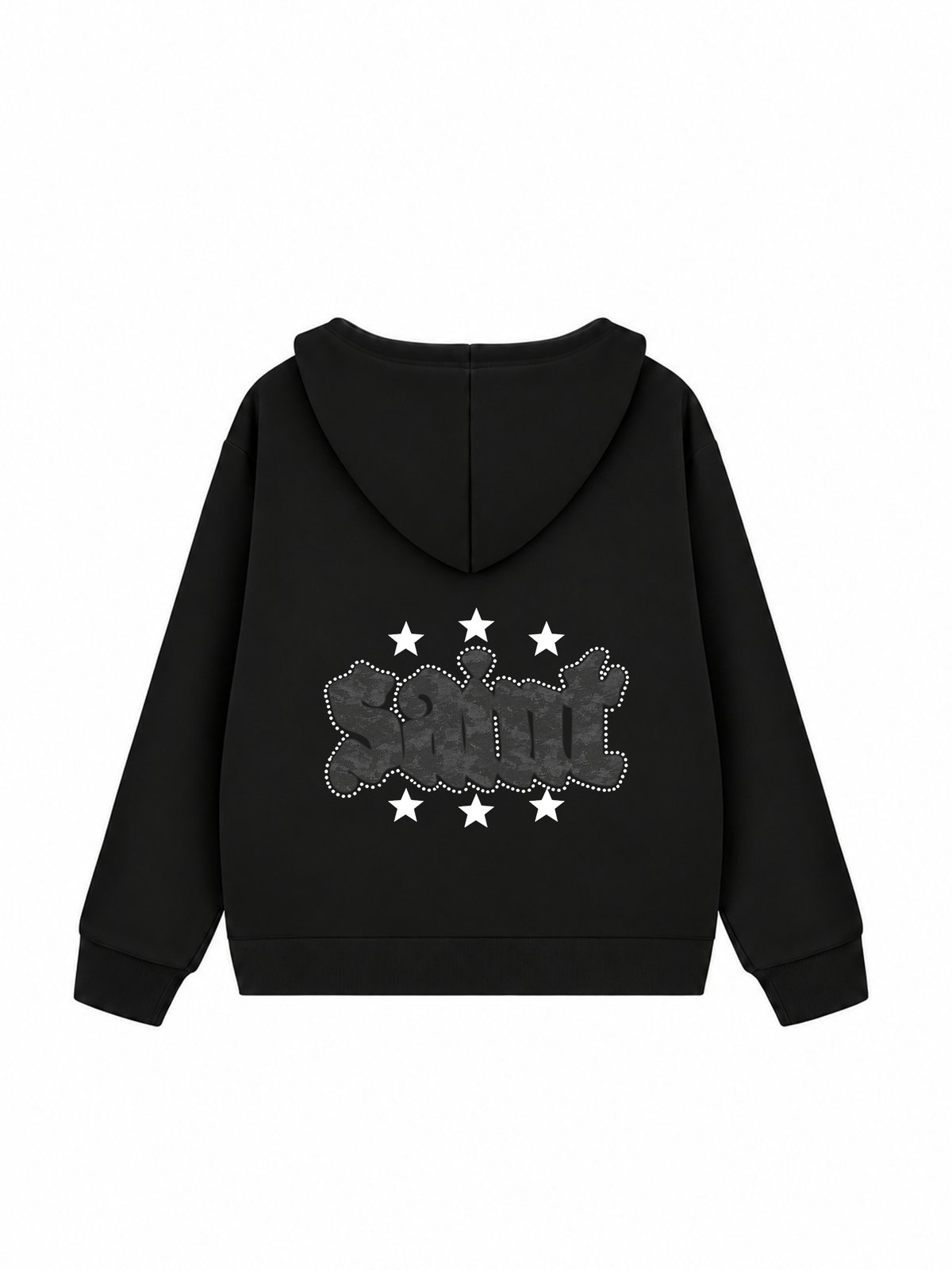 Áo Hoodie Zip Nỉ Hai Da Black Saint Star