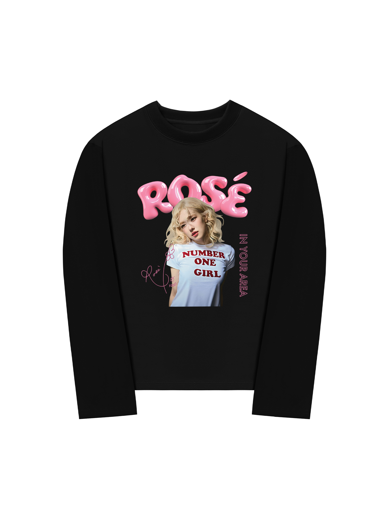 Áo Thun Dài Tay Black Pink Rose