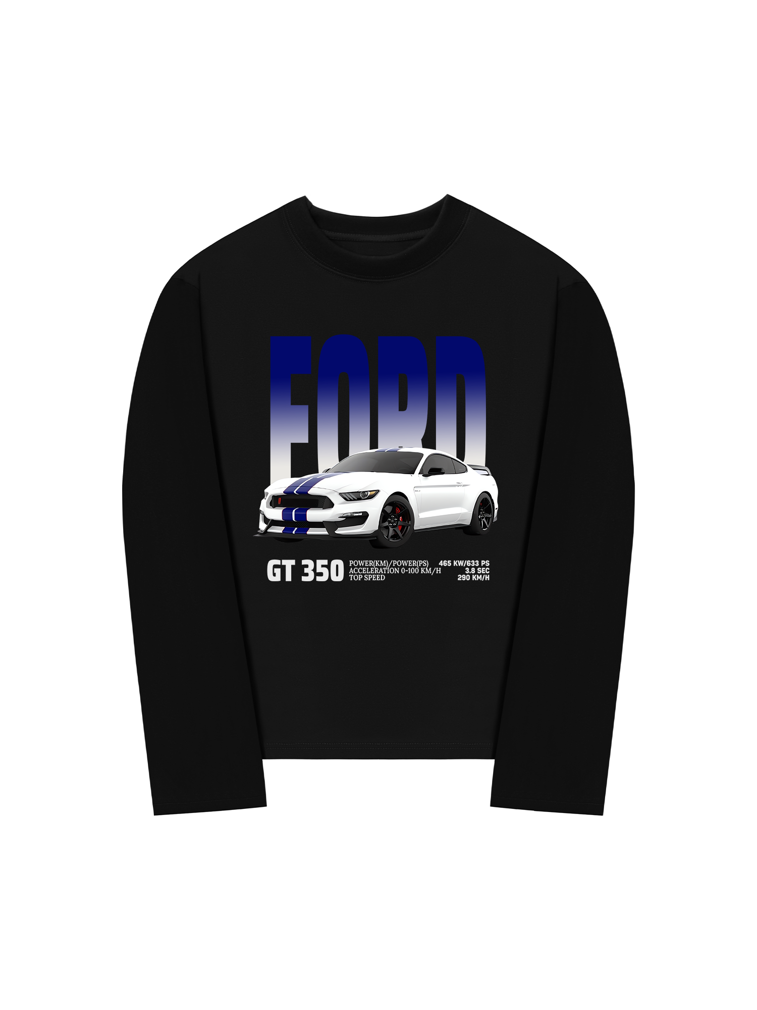 Áo Thun Dài Tay Ford GT 350 White Blue