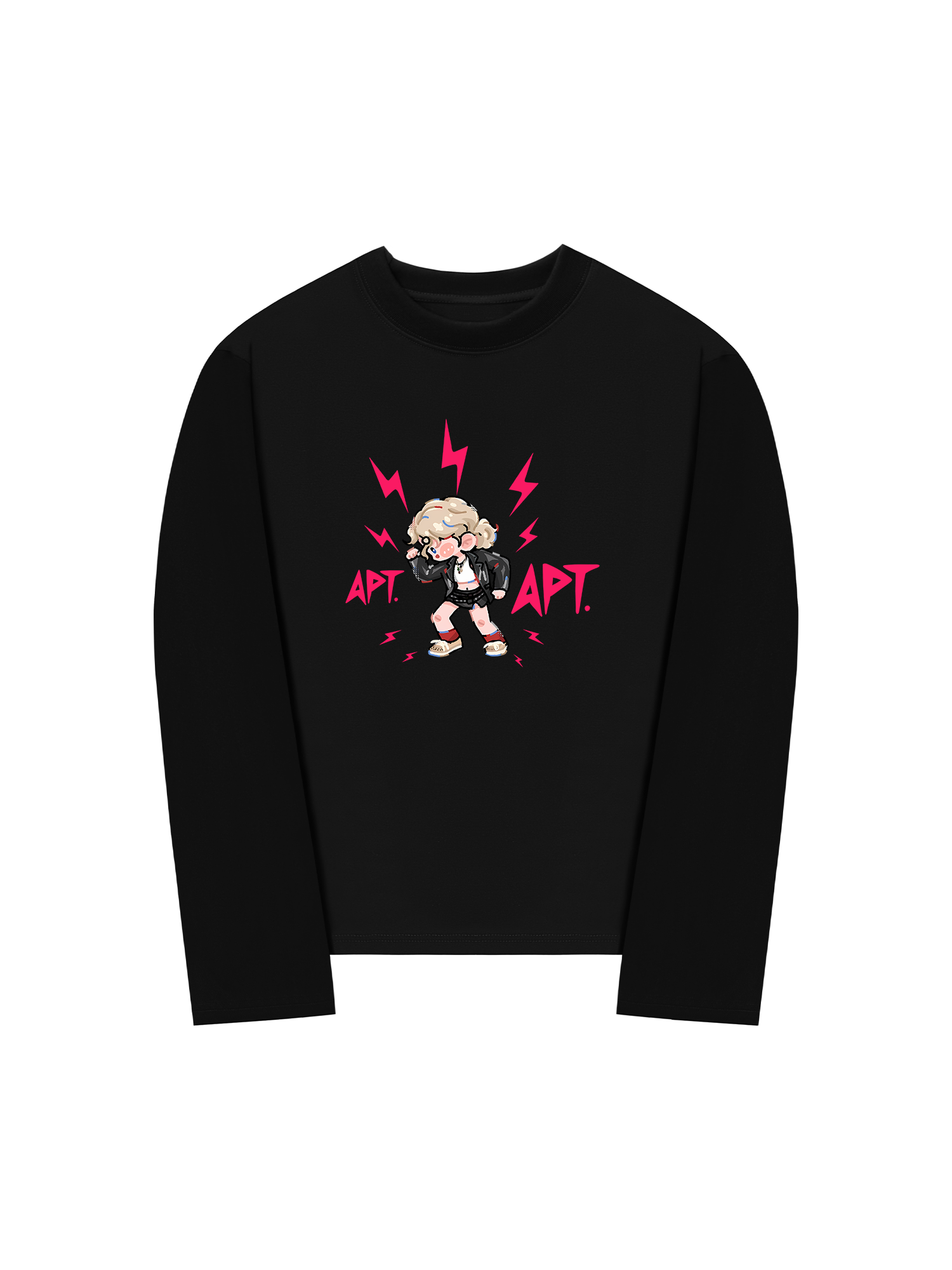 Áo Thun Dài Tay Black Pink Cute APT