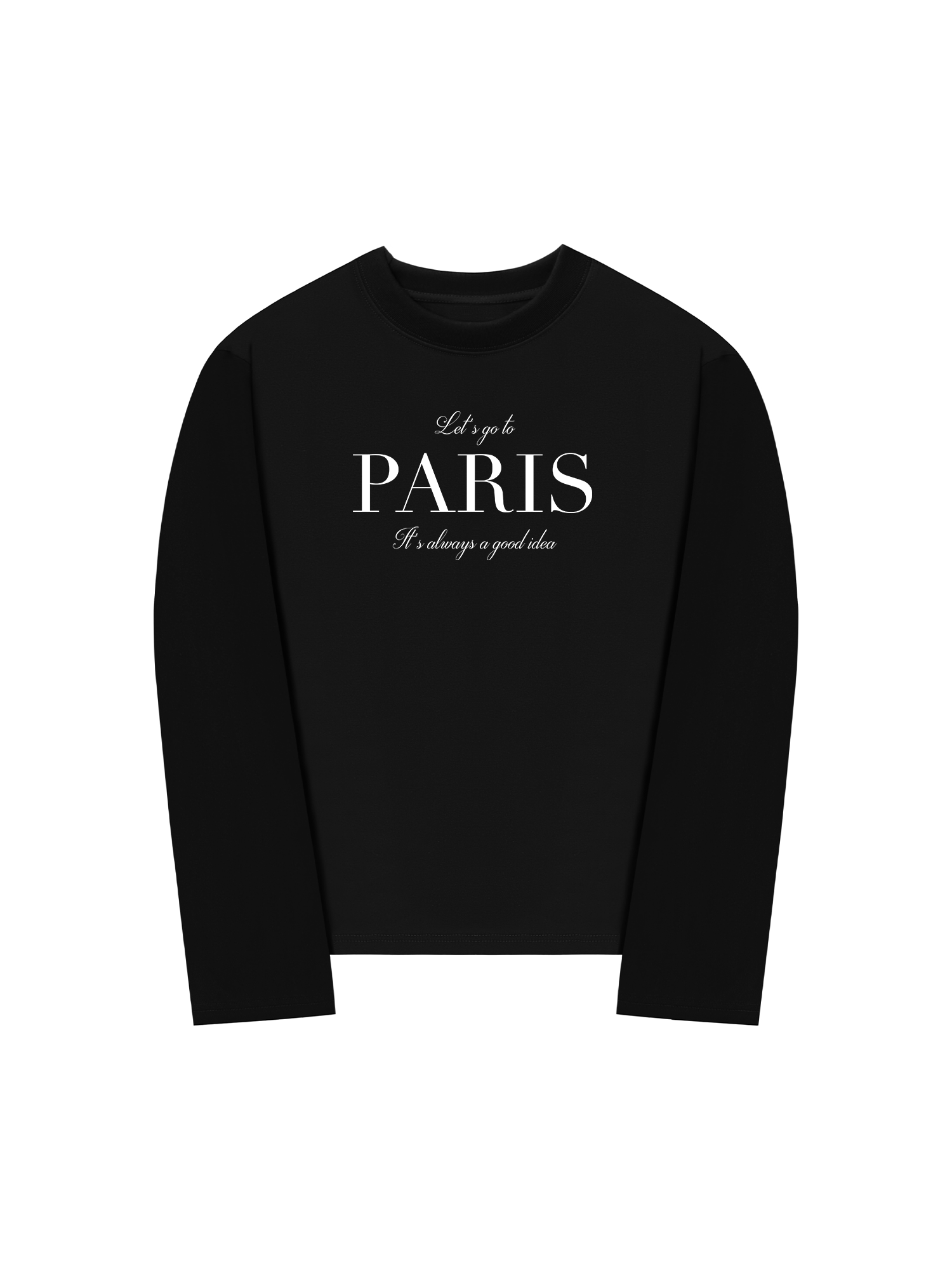 Áo Thun Dài Tay City Let's go to Paris đen