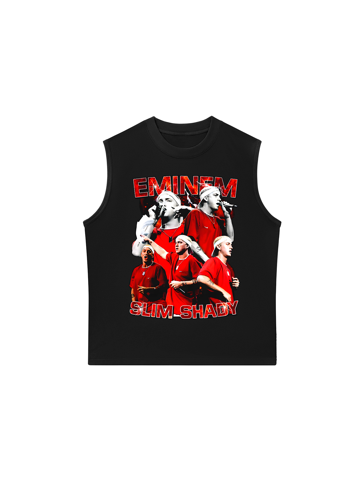 Áo Ba Lỗ Relaxed Fit Rapper Eminem Red Flames
