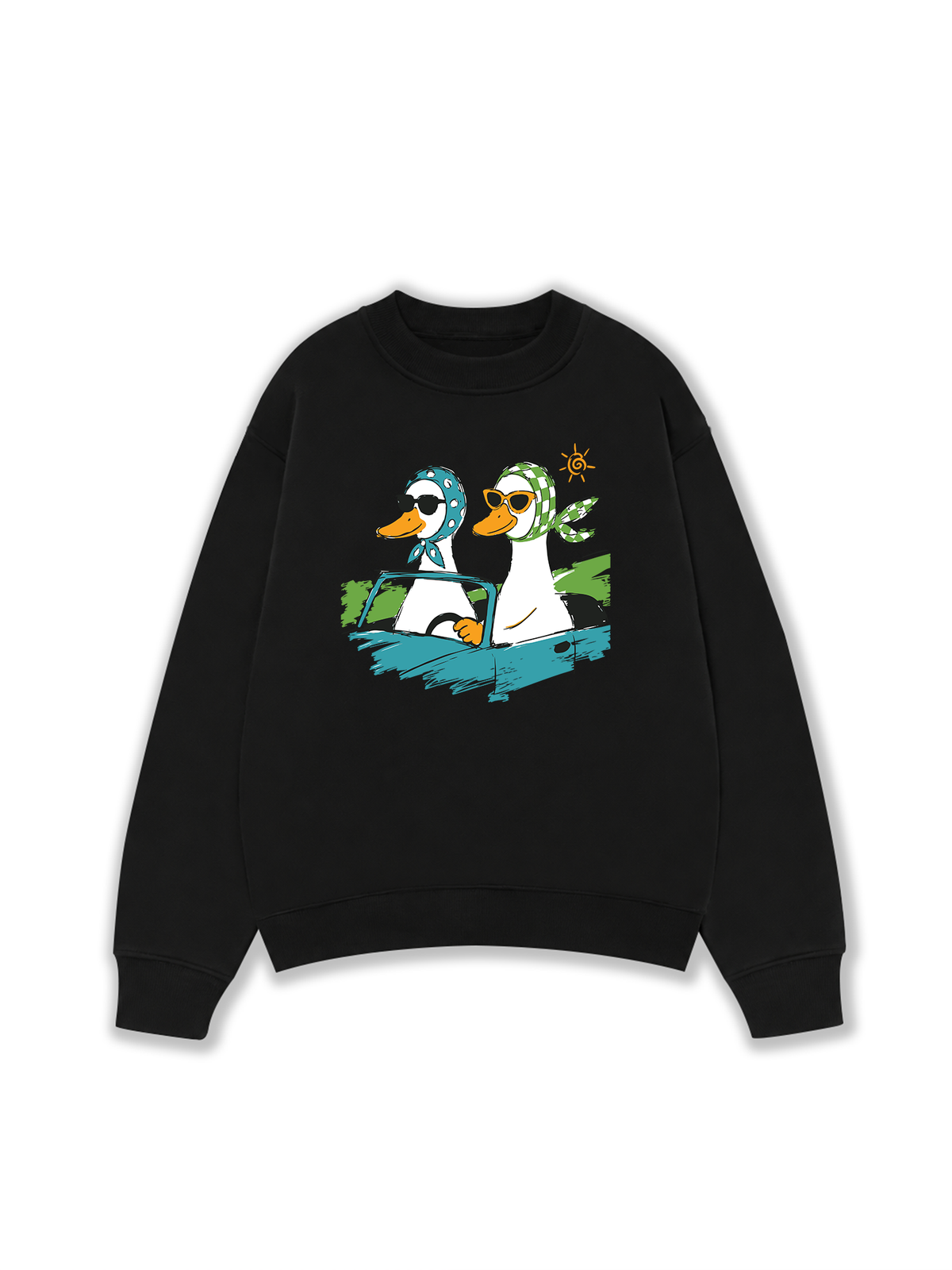 Áo Sweater Nỉ Hai Da Farm Duck Driving