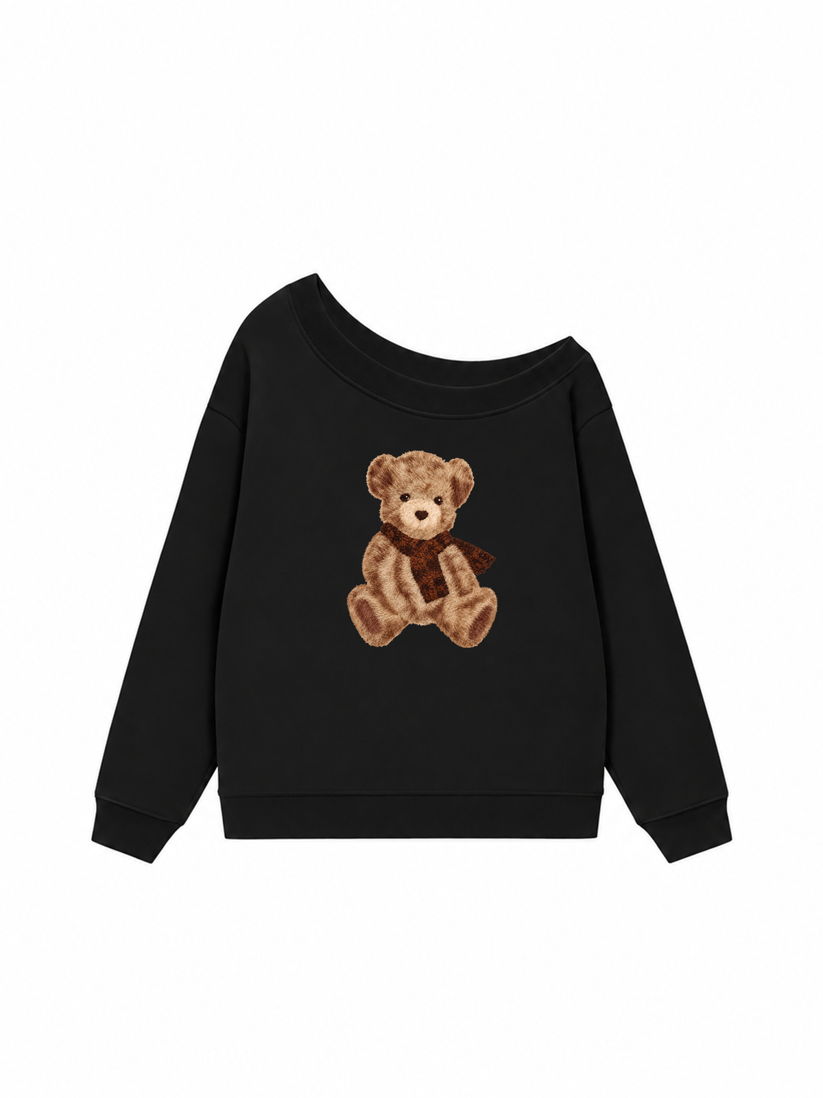Áo Sweater Lệch Vai Nỉ Hai Da Teddy Bear Cold Weather