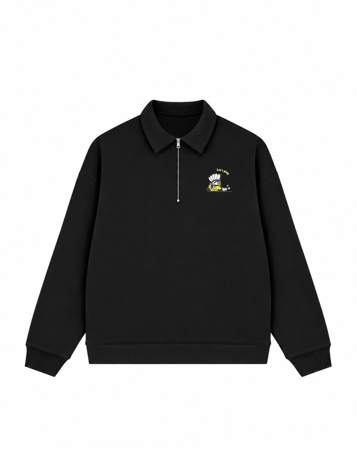 Áo Sweater Polo Nỉ Hai Da Badminton Let's Play
