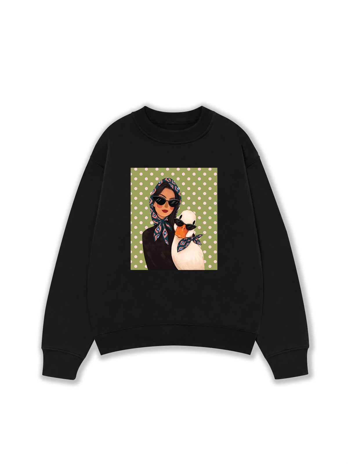 Áo Sweater Nỉ Hai Da Farm Cool Polka Dot Duck