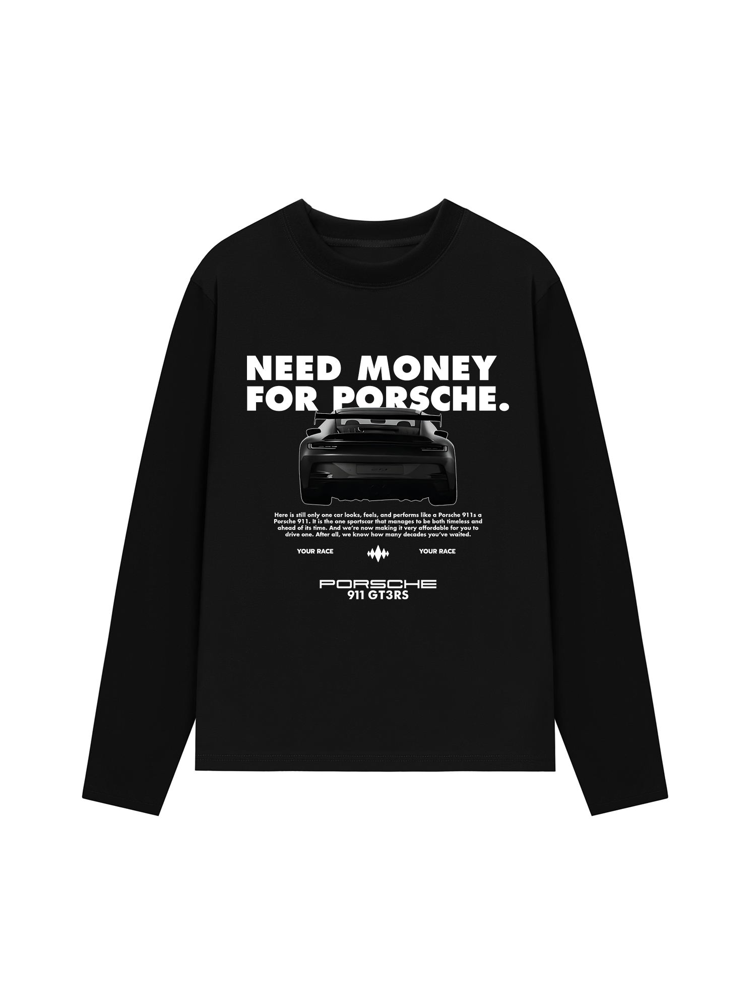 Áo Thun Dài Tay Porsche All Black 911 GT3RS