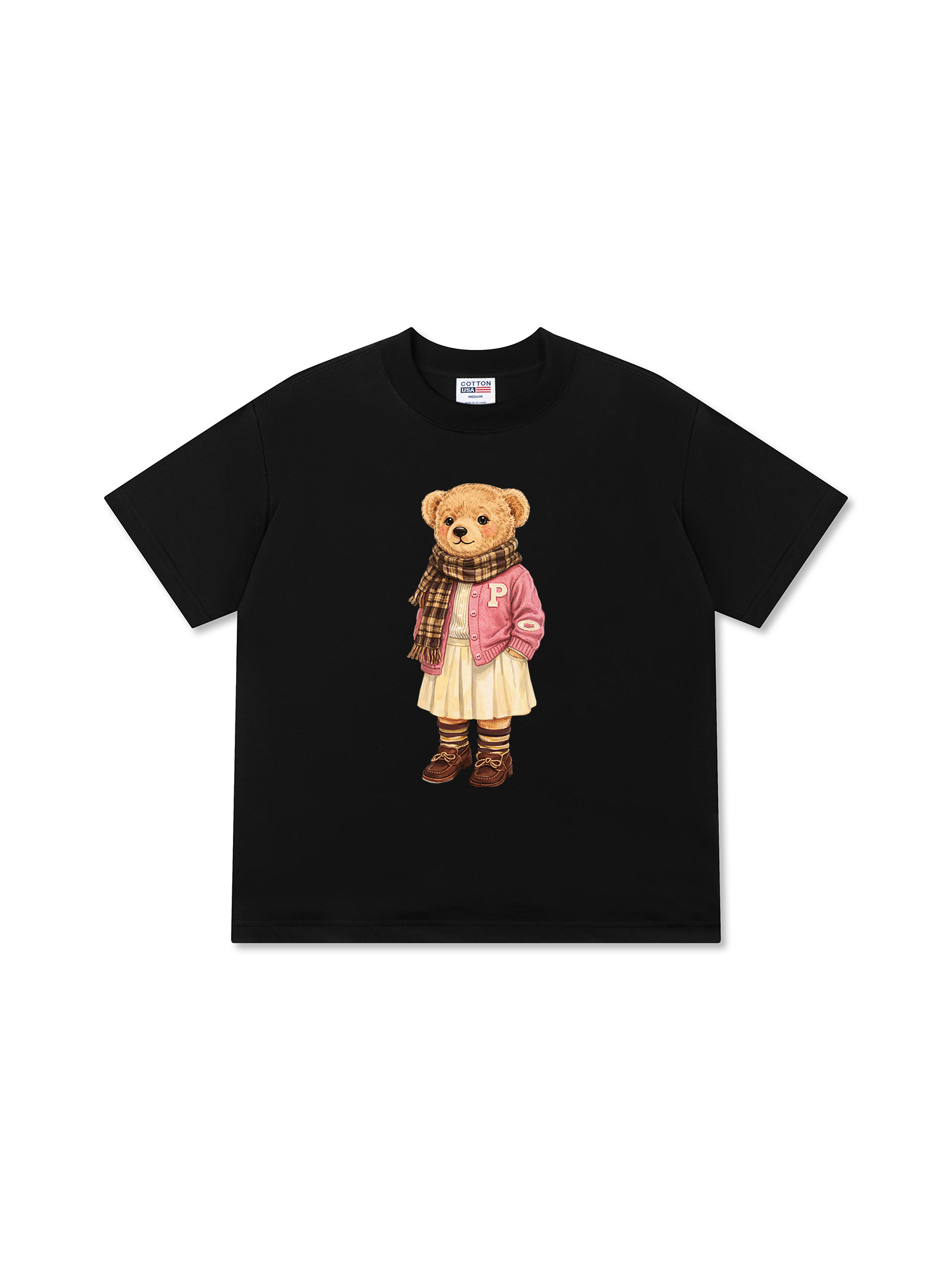 Áo Thun Relaxed Fit Pink Girl Bear