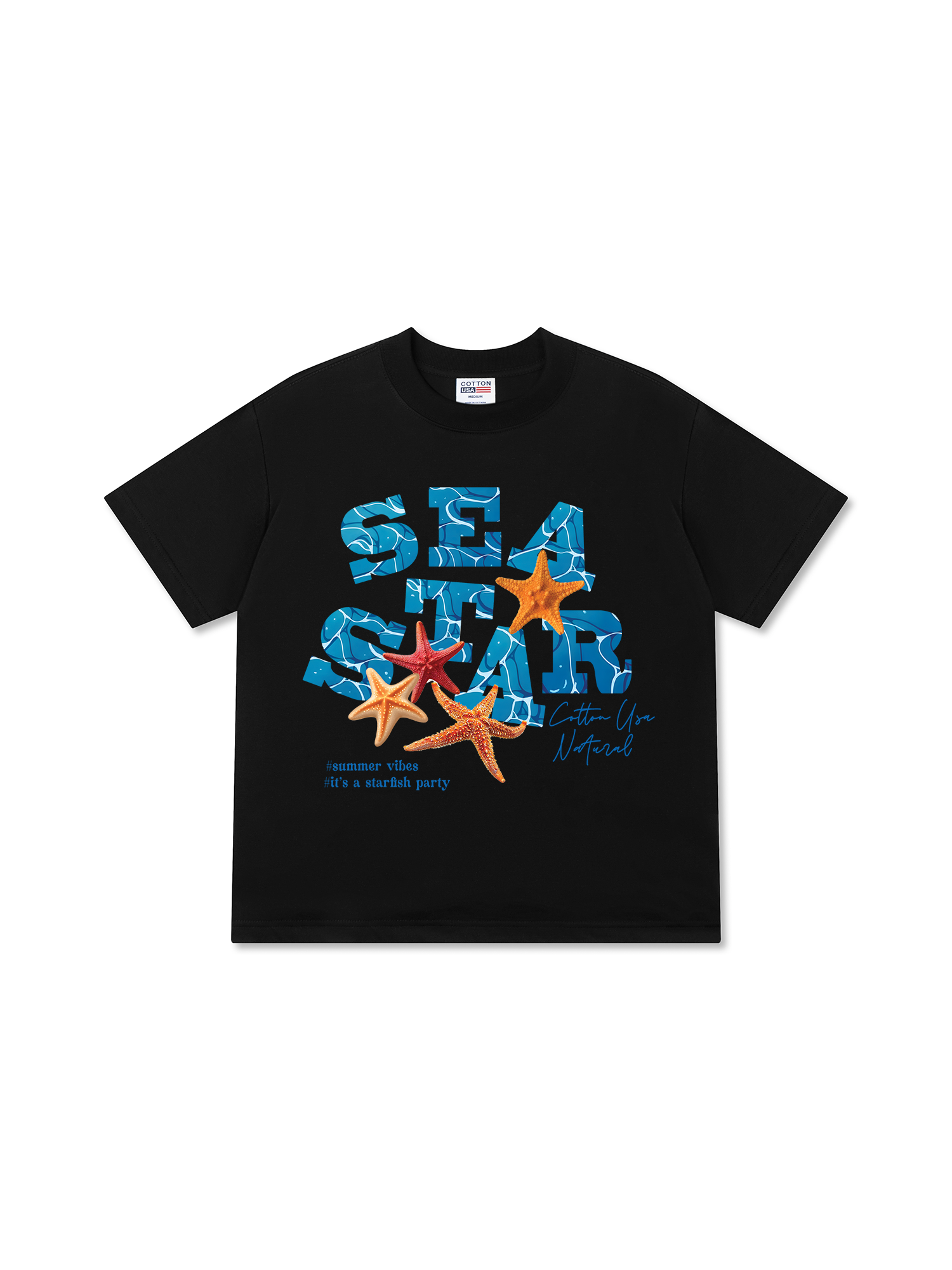 Áo Thun Relaxed Fit Tropical Starfish Parrty Sea Water