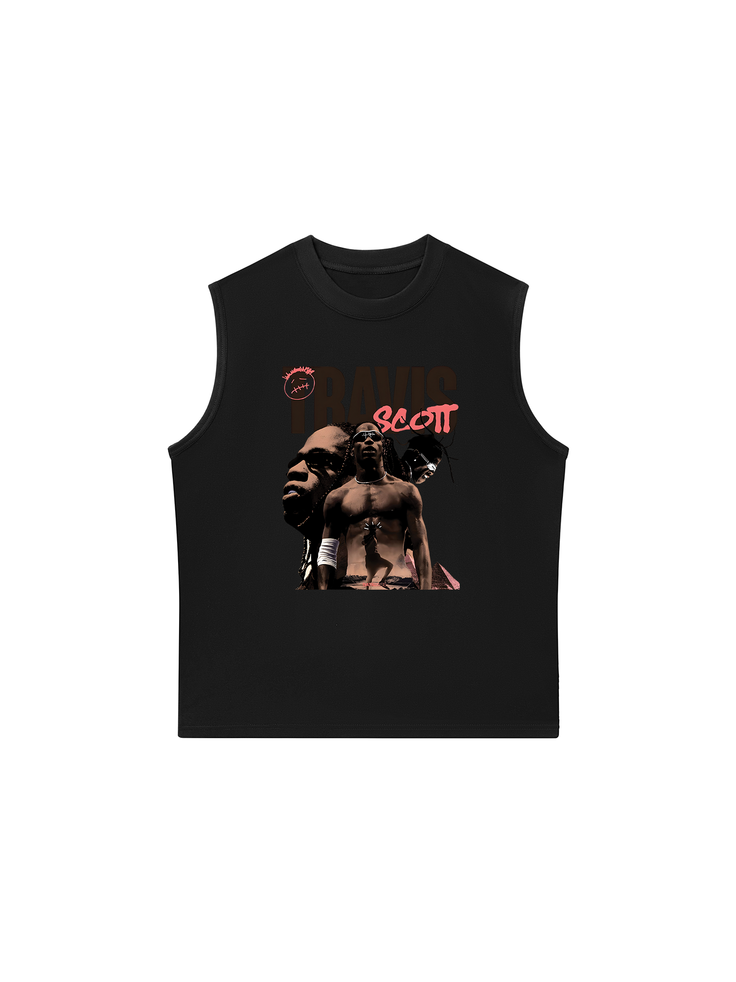 Áo Ba Lỗ Relaxed Fit Travis Scott Bootle Rap