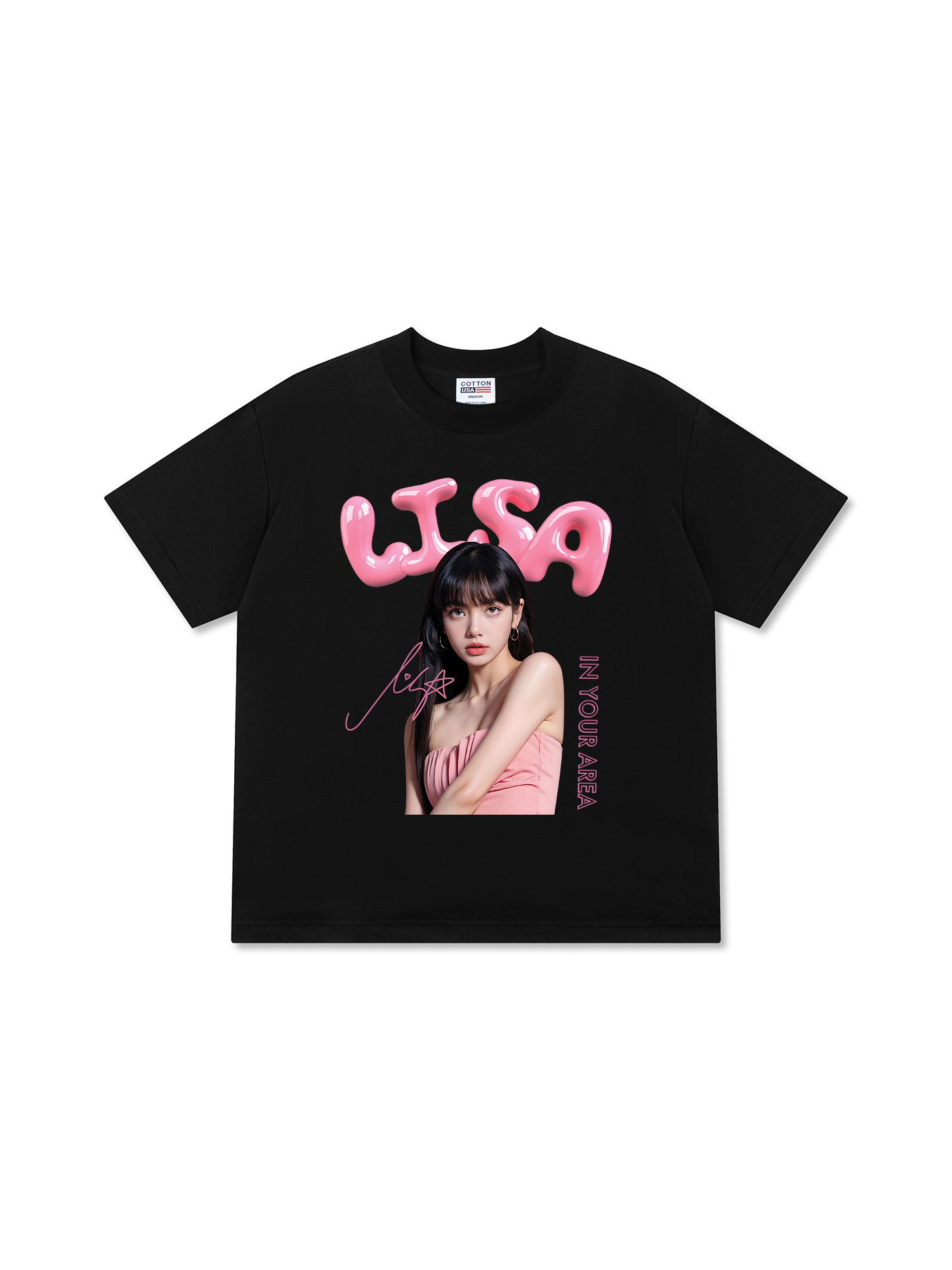 Áo Thun Relaxed Fit Idols Black Pink Lisa