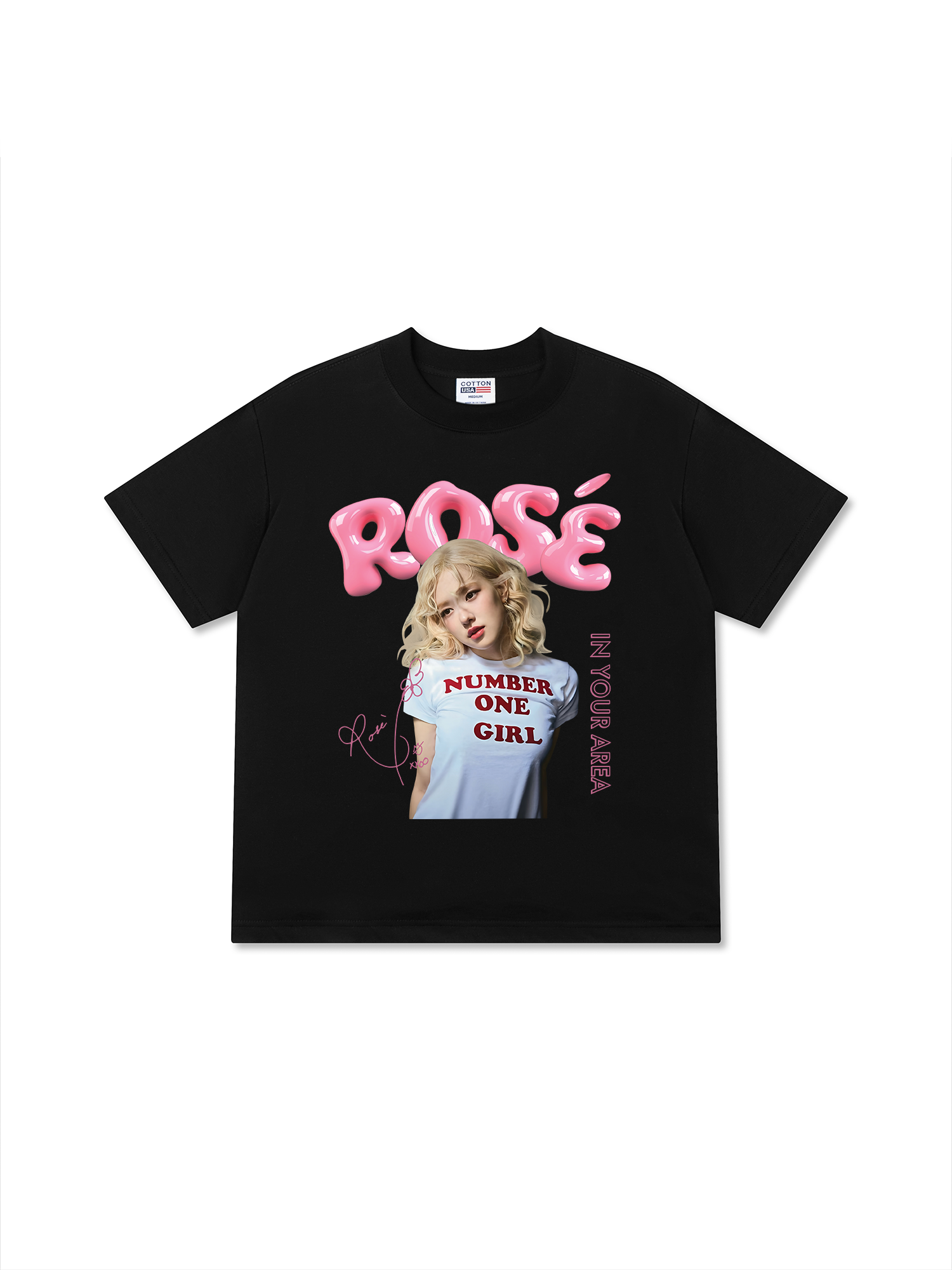 Áo Thun Relaxed Fit Idols Black Pink Rose