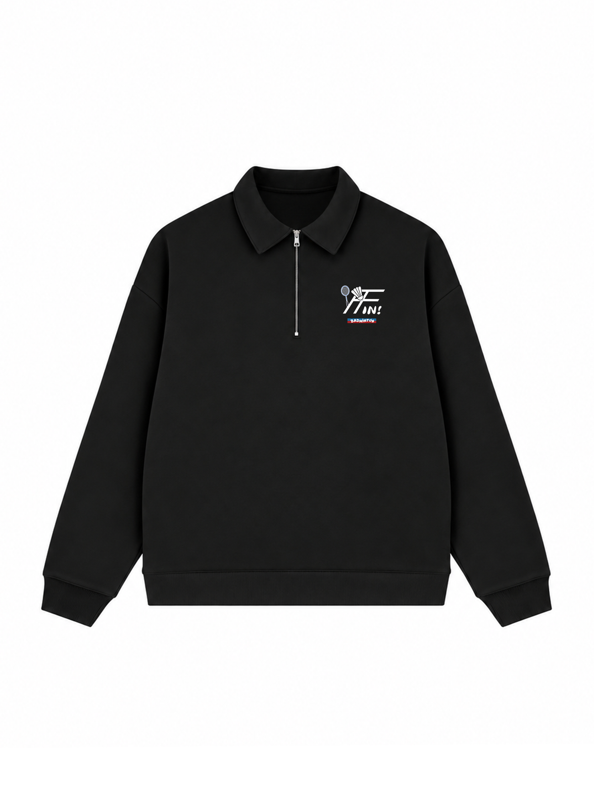 Áo Sweater Polo Nỉ Hai Da Badminton In