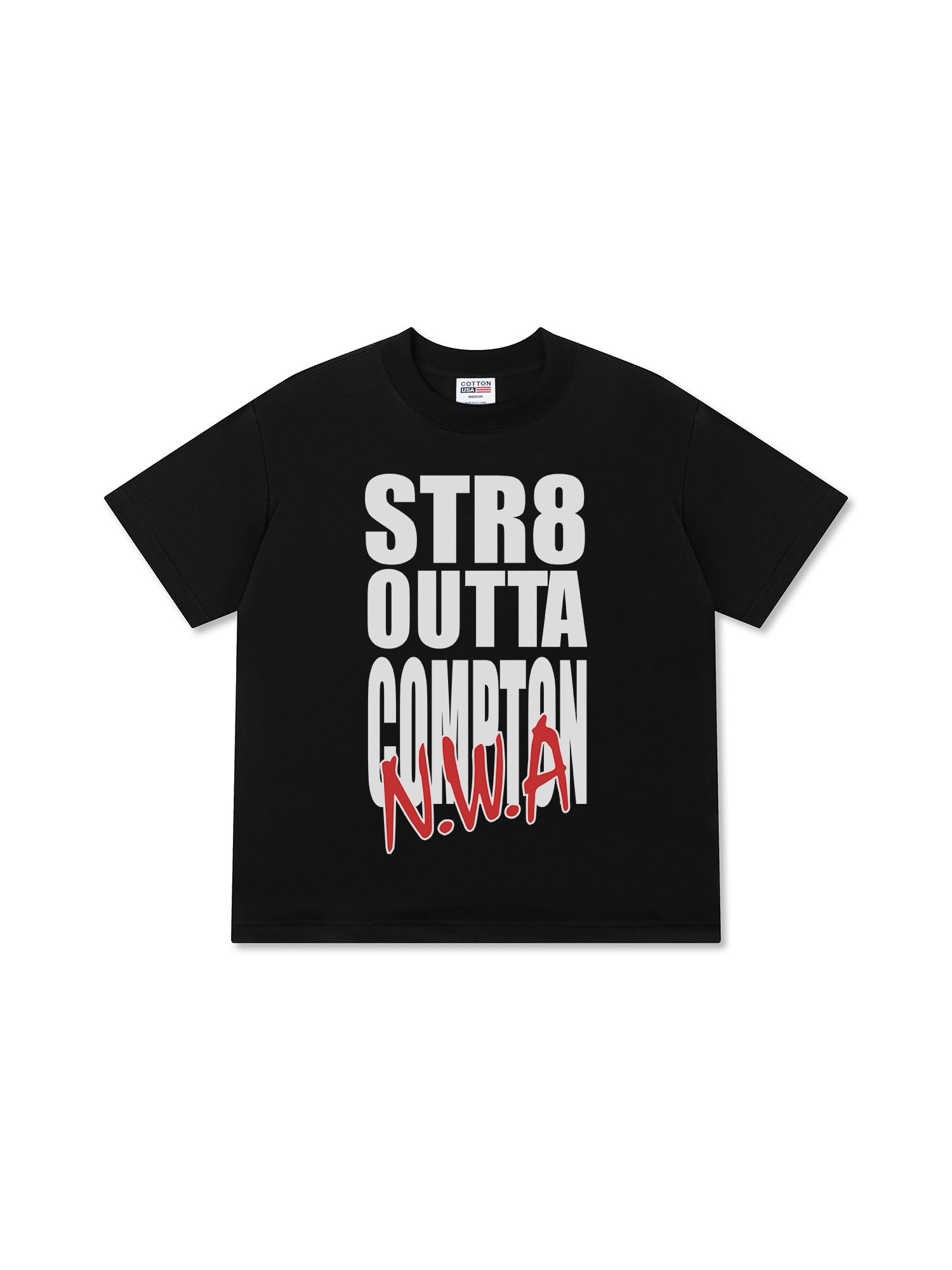 Áo Thun Relaxed Fit Rapper NWA Straight Outta Compton Typo