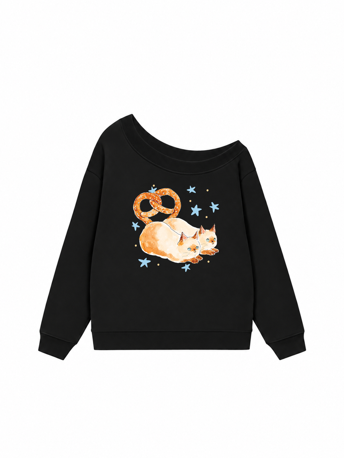 Áo Sweater Lệch Vai Nỉ Hai Da Bread Cat