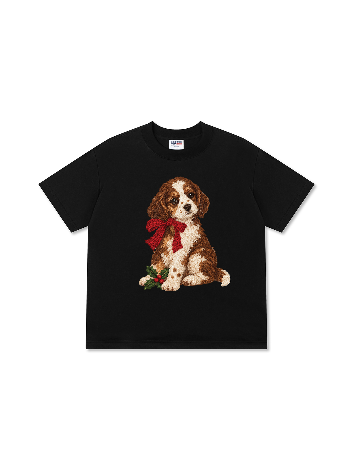 Áo Thun Relaxed Fit Puppy With Red Bow