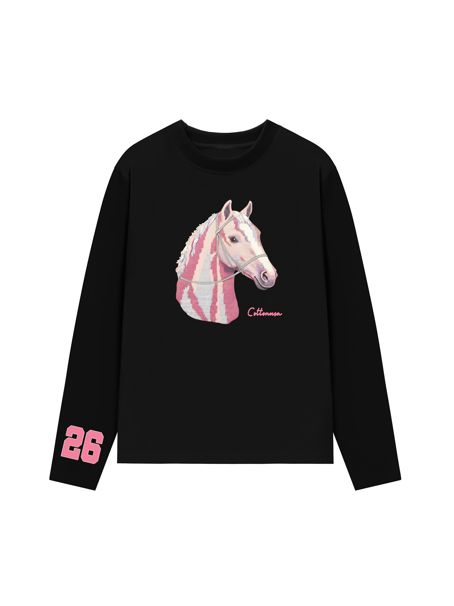 Áo Thun Dài Tay Cute Pink Horse