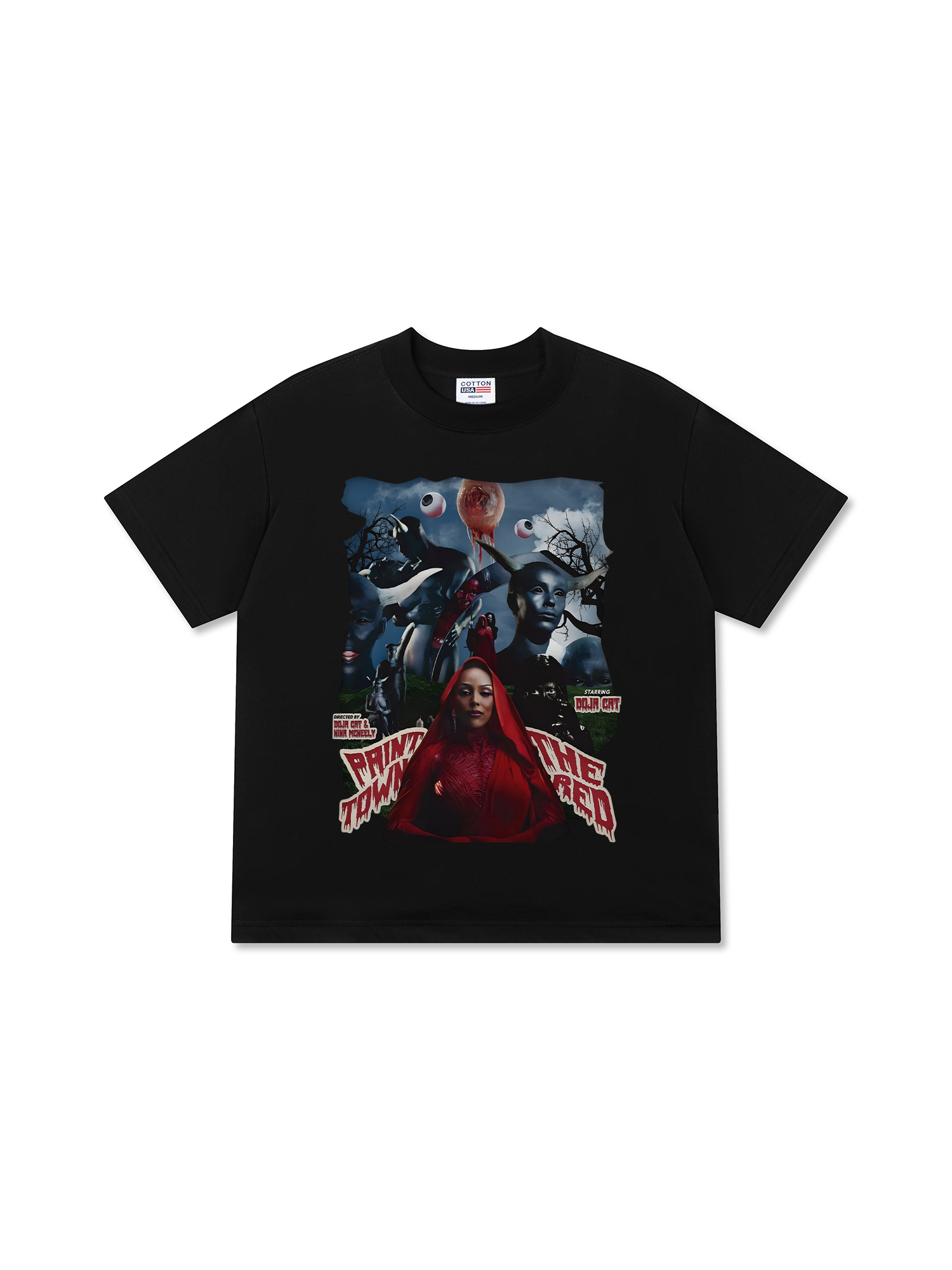 Áo Thun Relaxed Fit Rapper Doja Cat Red Town