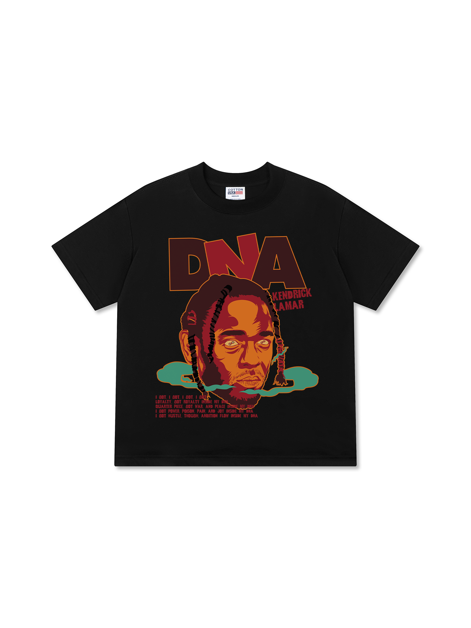 Áo Thun Relaxed Fit Rapper Kendrick Lamar DNA