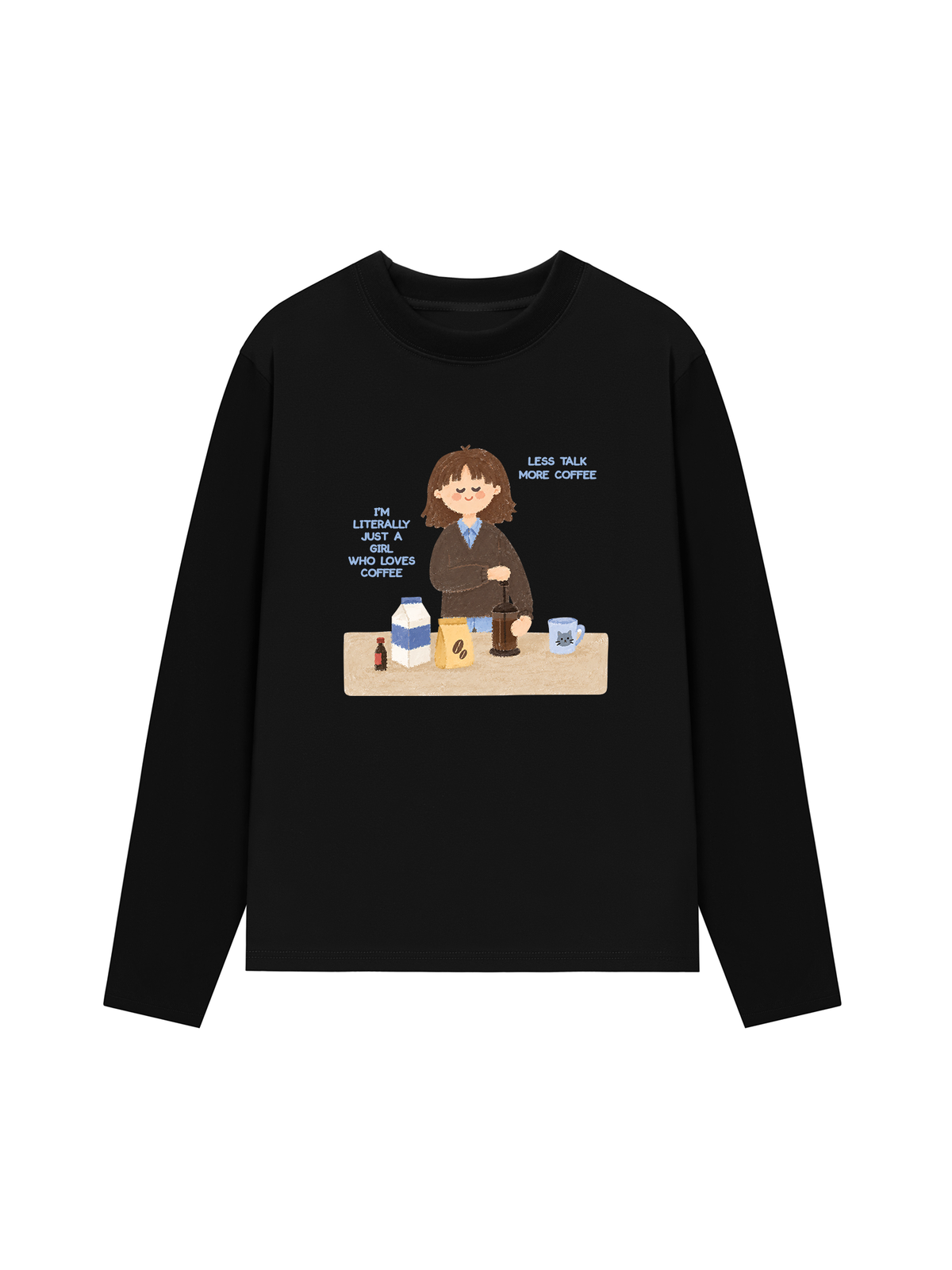 Áo Thun Dài Tay Girl Love Coffee