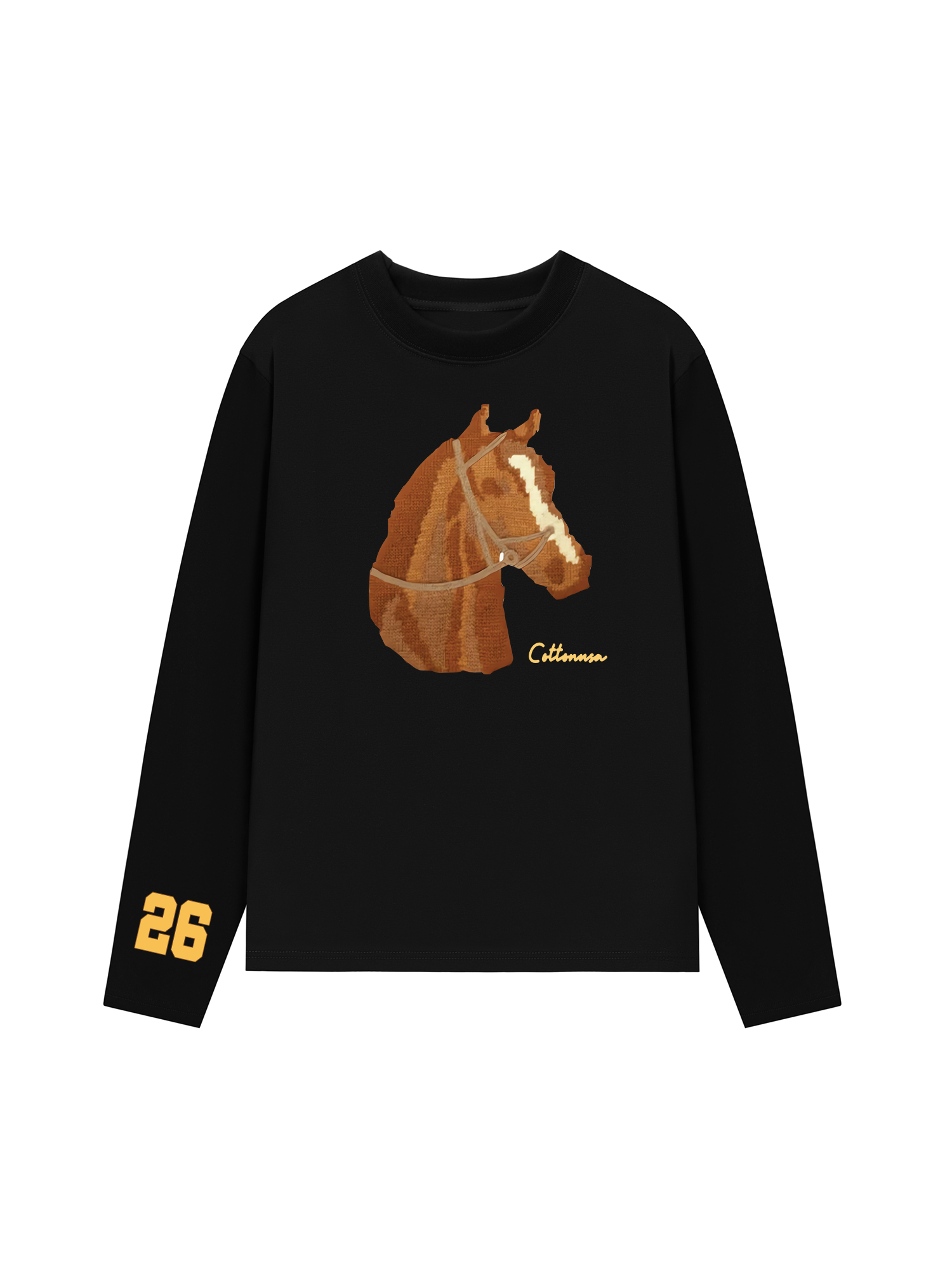 Áo Thun Dài Tay Cute Brown Horse