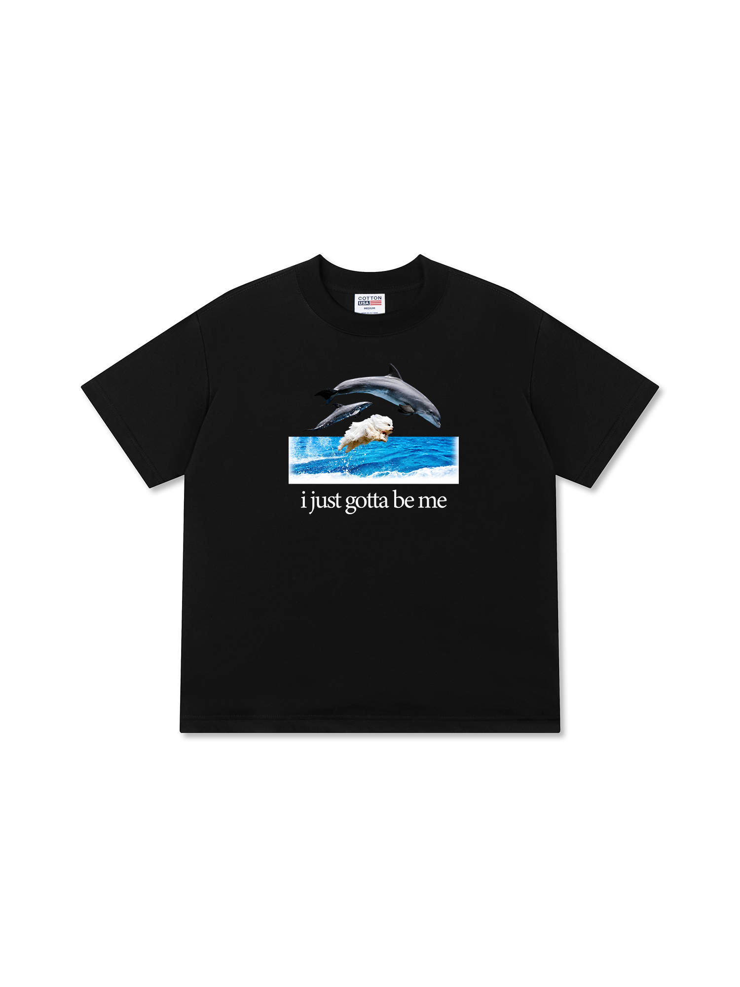 Áo Thun Relaxed Fit I Just Gotta Be Me Dog And Dolphin