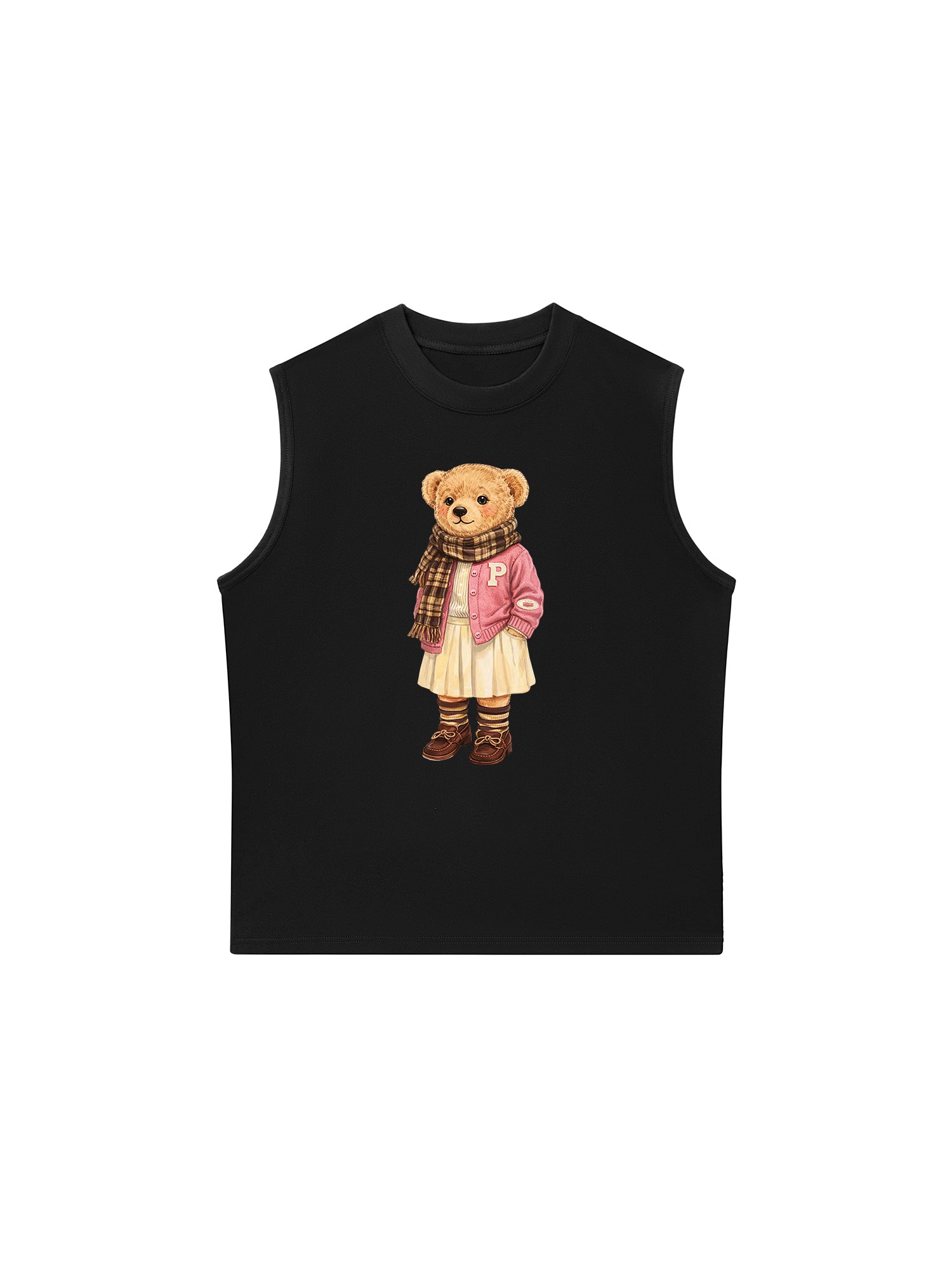 Áo Ba Lỗ Relaxed Fit Pink Girl Bear