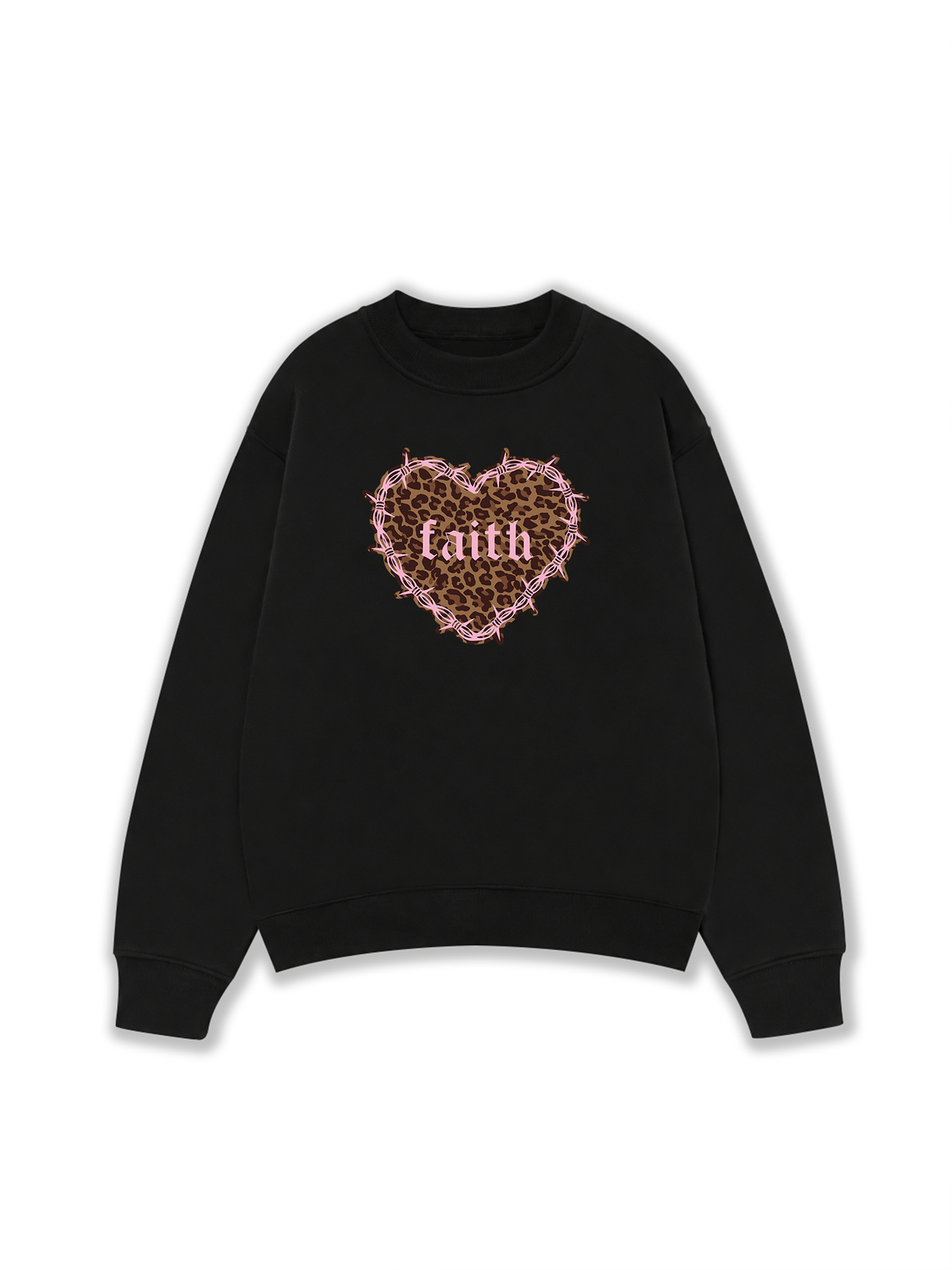 Áo Sweater Nỉ Hai Da Urban Leopard Faith Heart