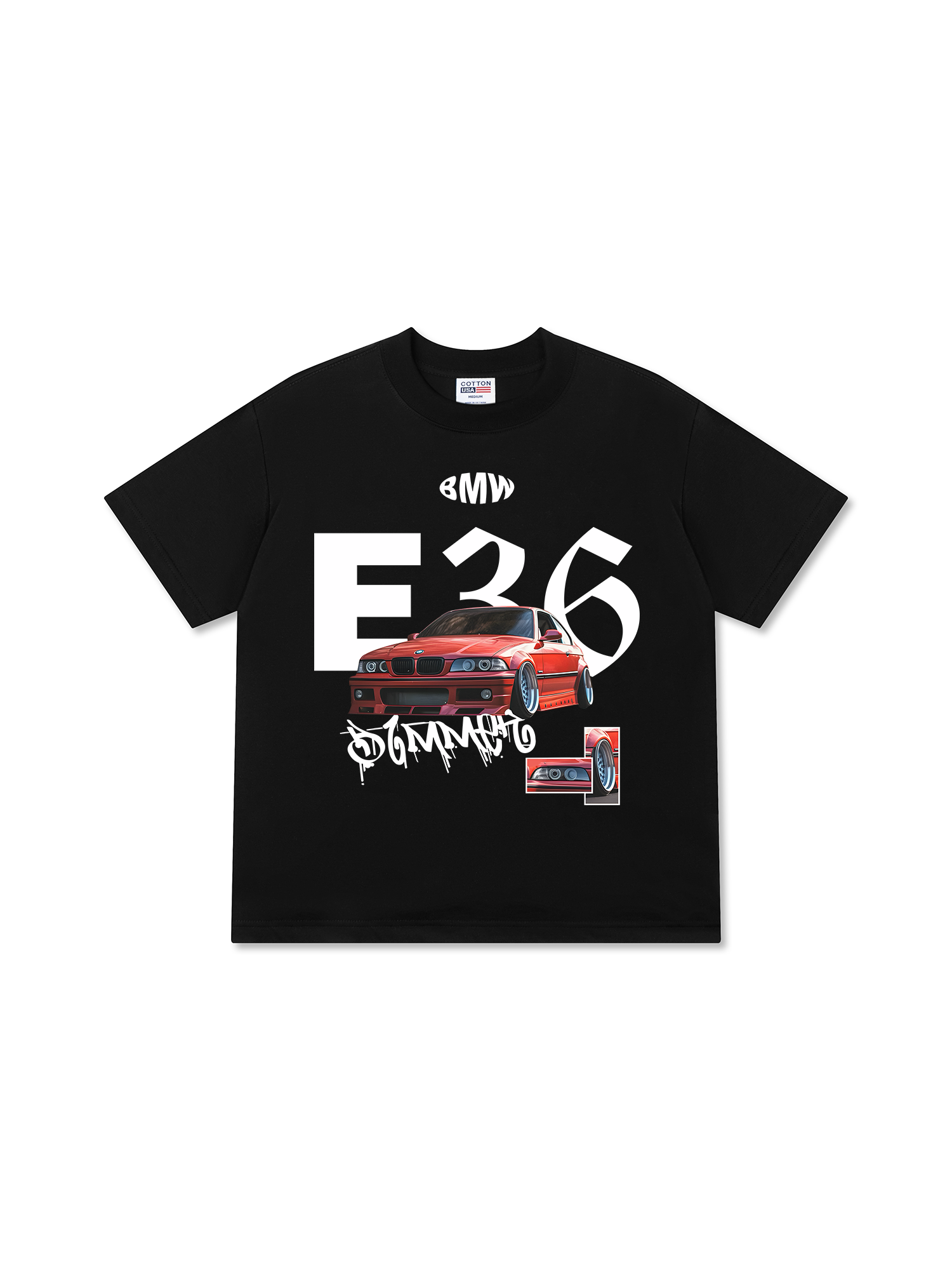 Áo Thun Relaxed Fit BMW E36 Crimson